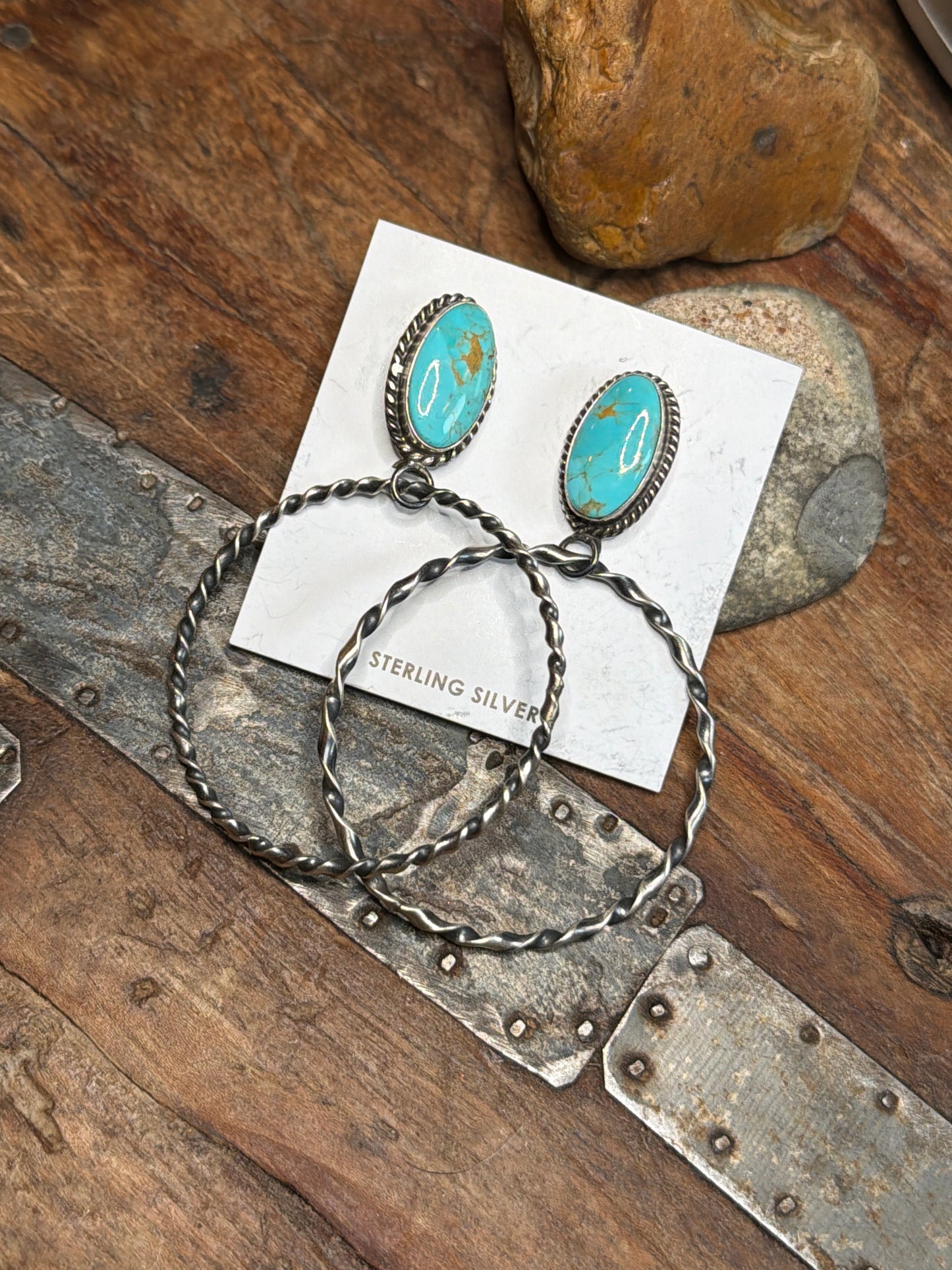 Grissella turquoise hoop earring