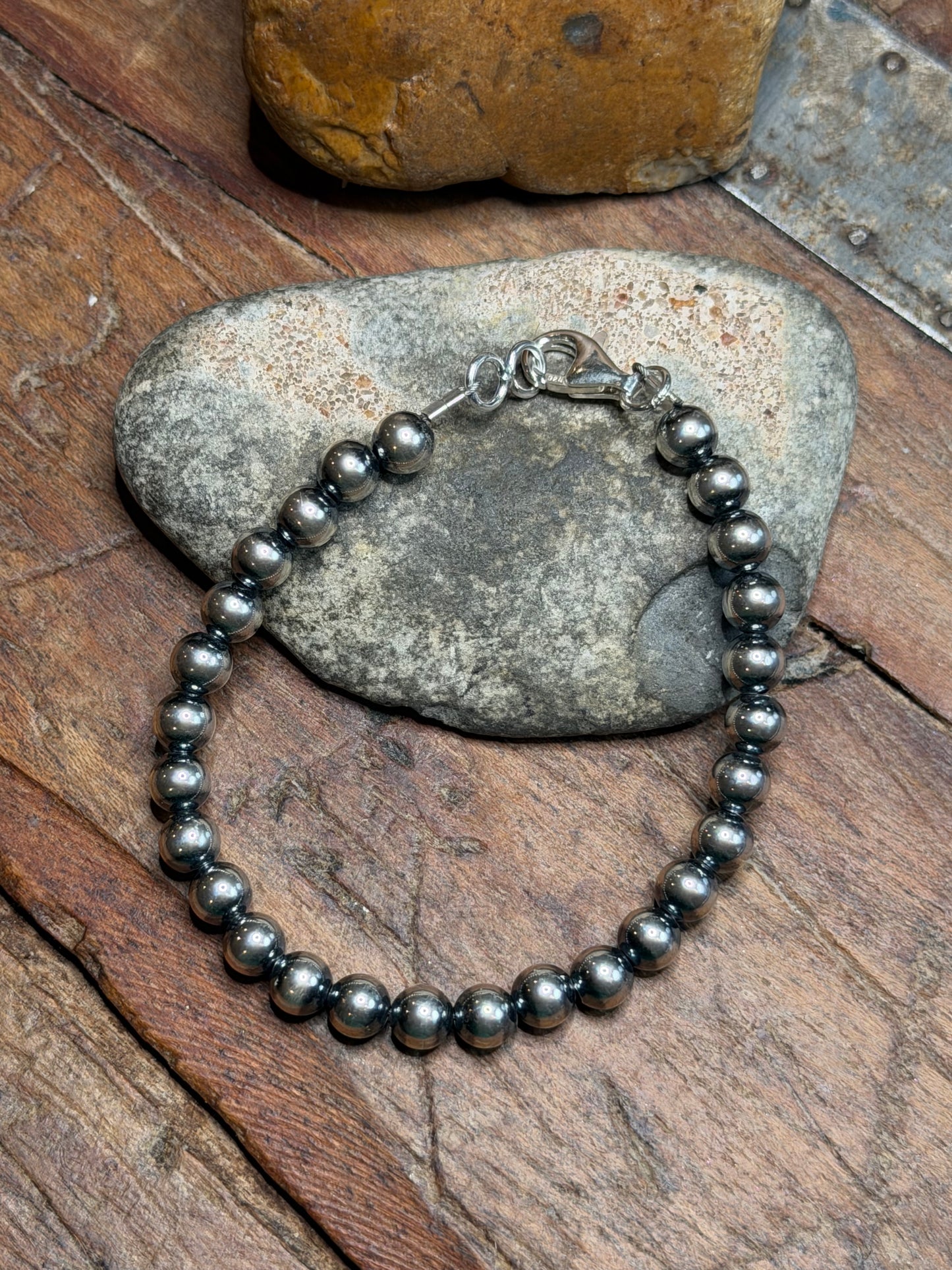 Letty - 6mm Machine Made Beaded Bracelet - 7-5/8" Long