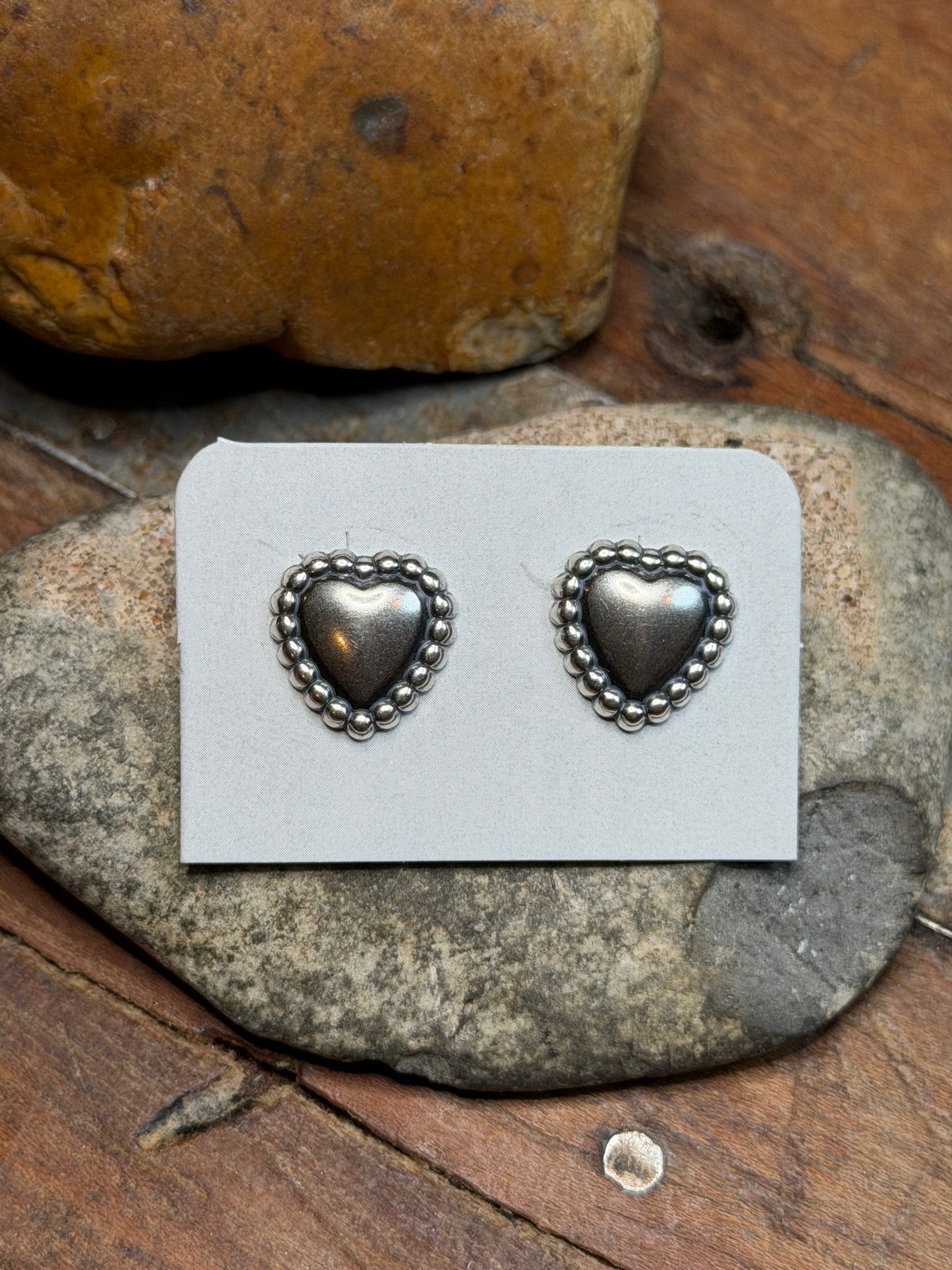 Silver Heart Mini Stud Earrings