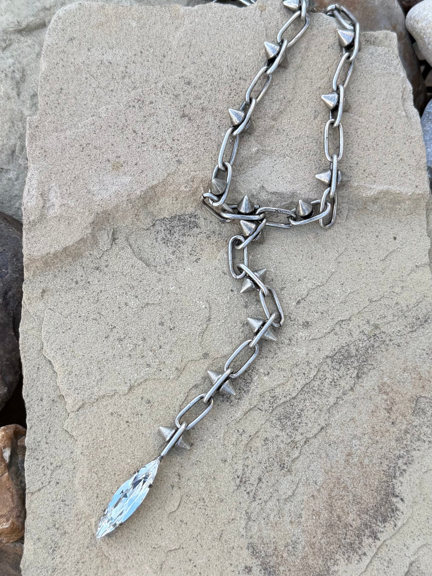 Wendy chain lariat necklace (TOVA) 18 3/8 with extended chain drop 6 3/4