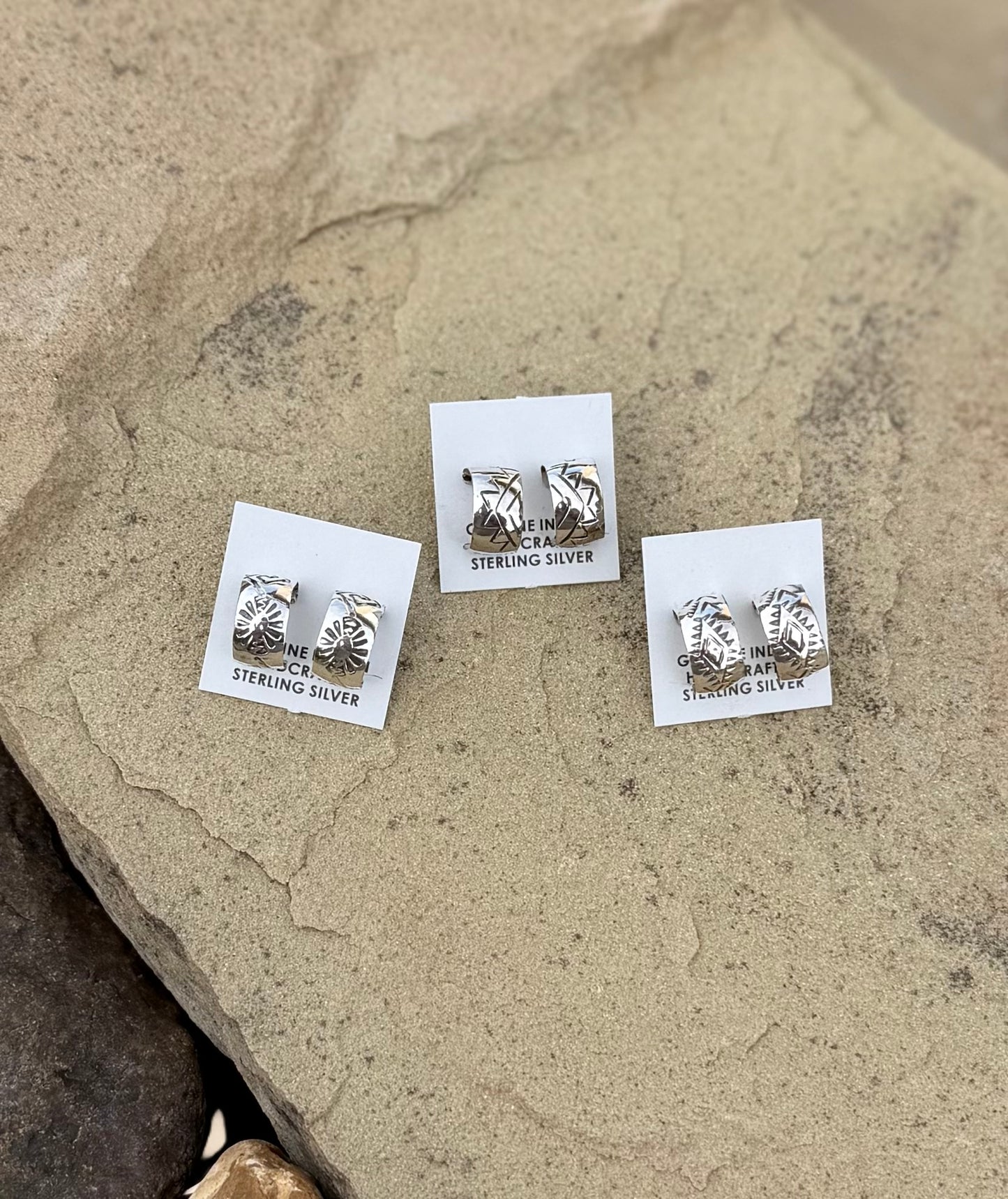 Silver huggie hoops