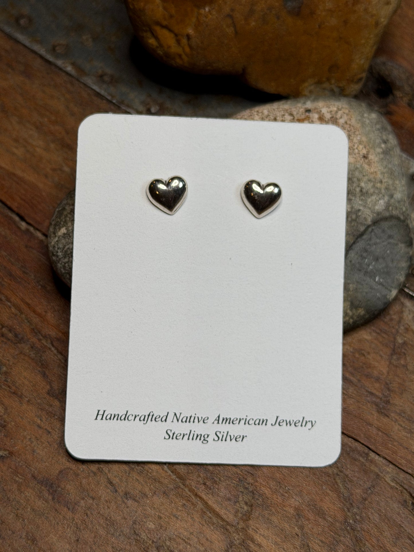 Silver Mini Heart Stud Earrings