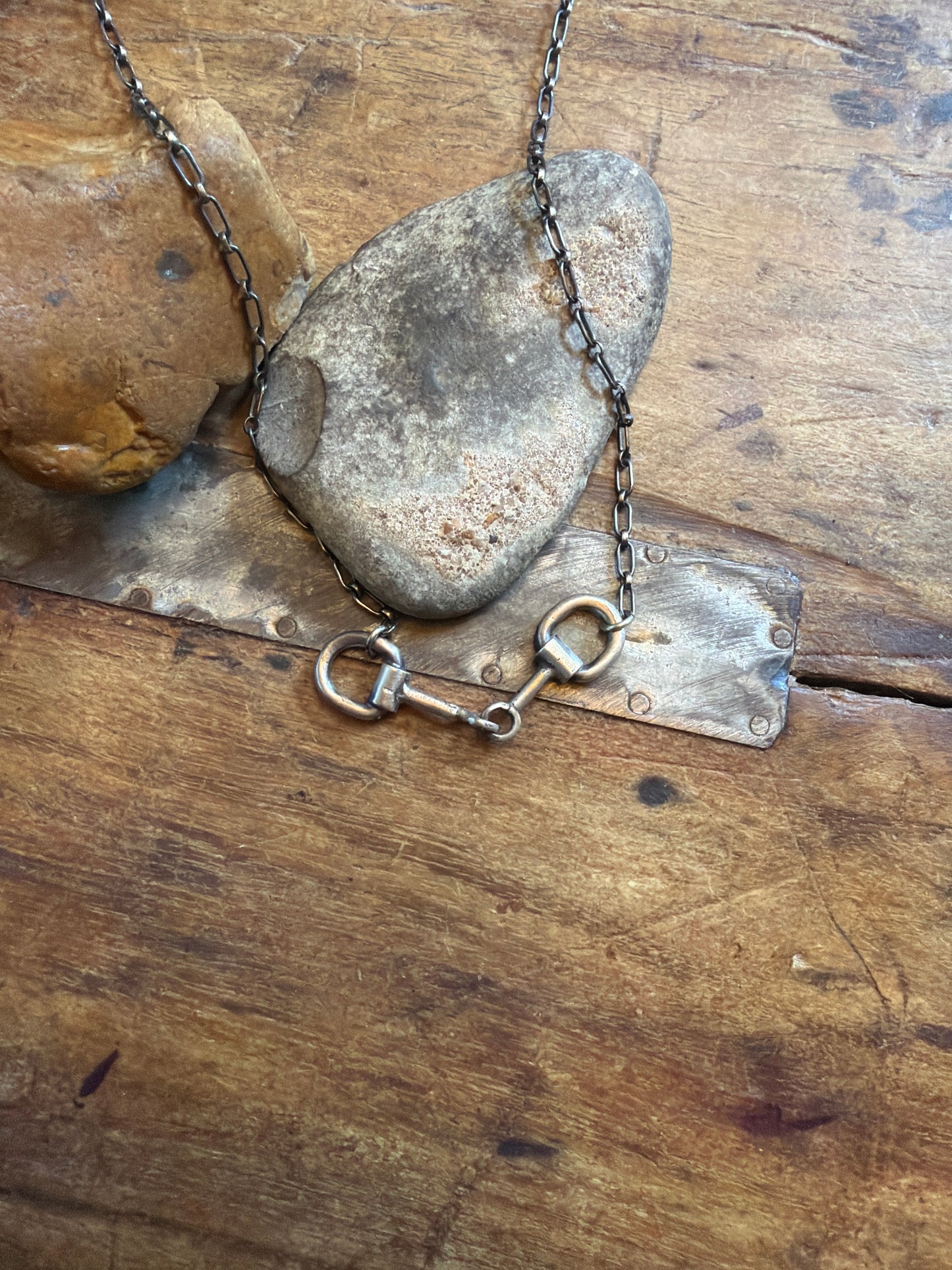 Abigail Snafflebit necklace stamped sterling only 20 5/8 long