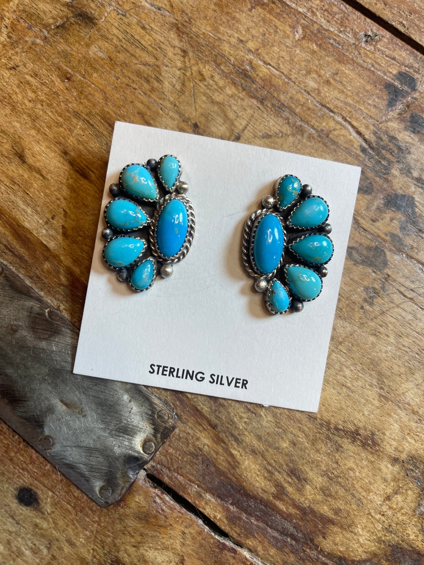 Max Turquoise Half Cluster Earrings