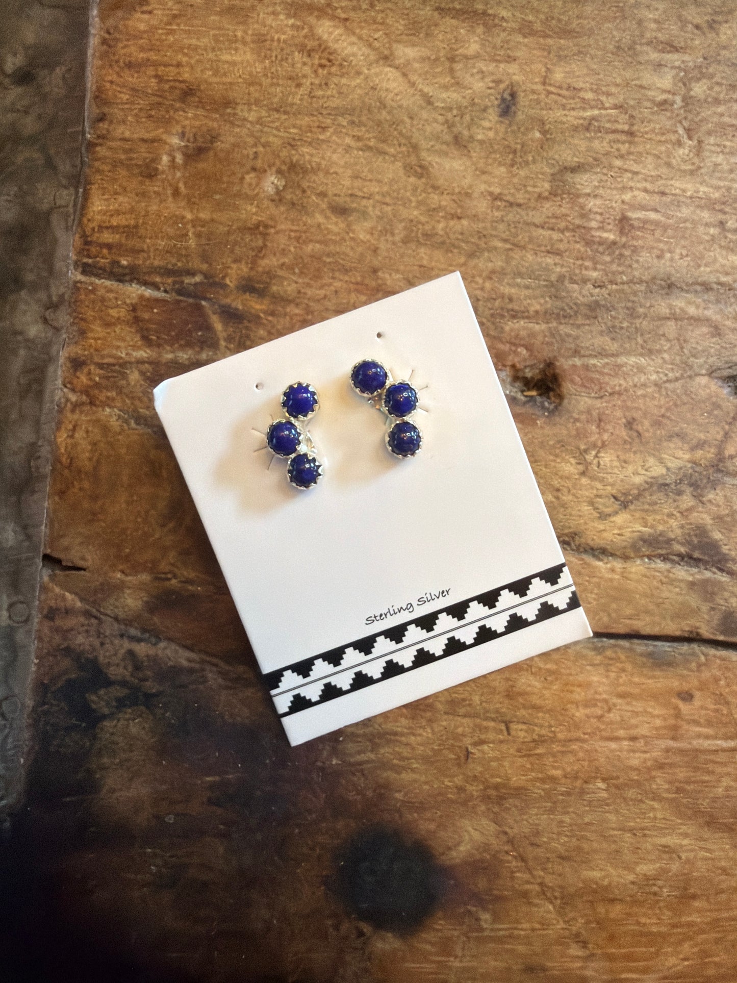 Vivian h blue lapis crawler earring