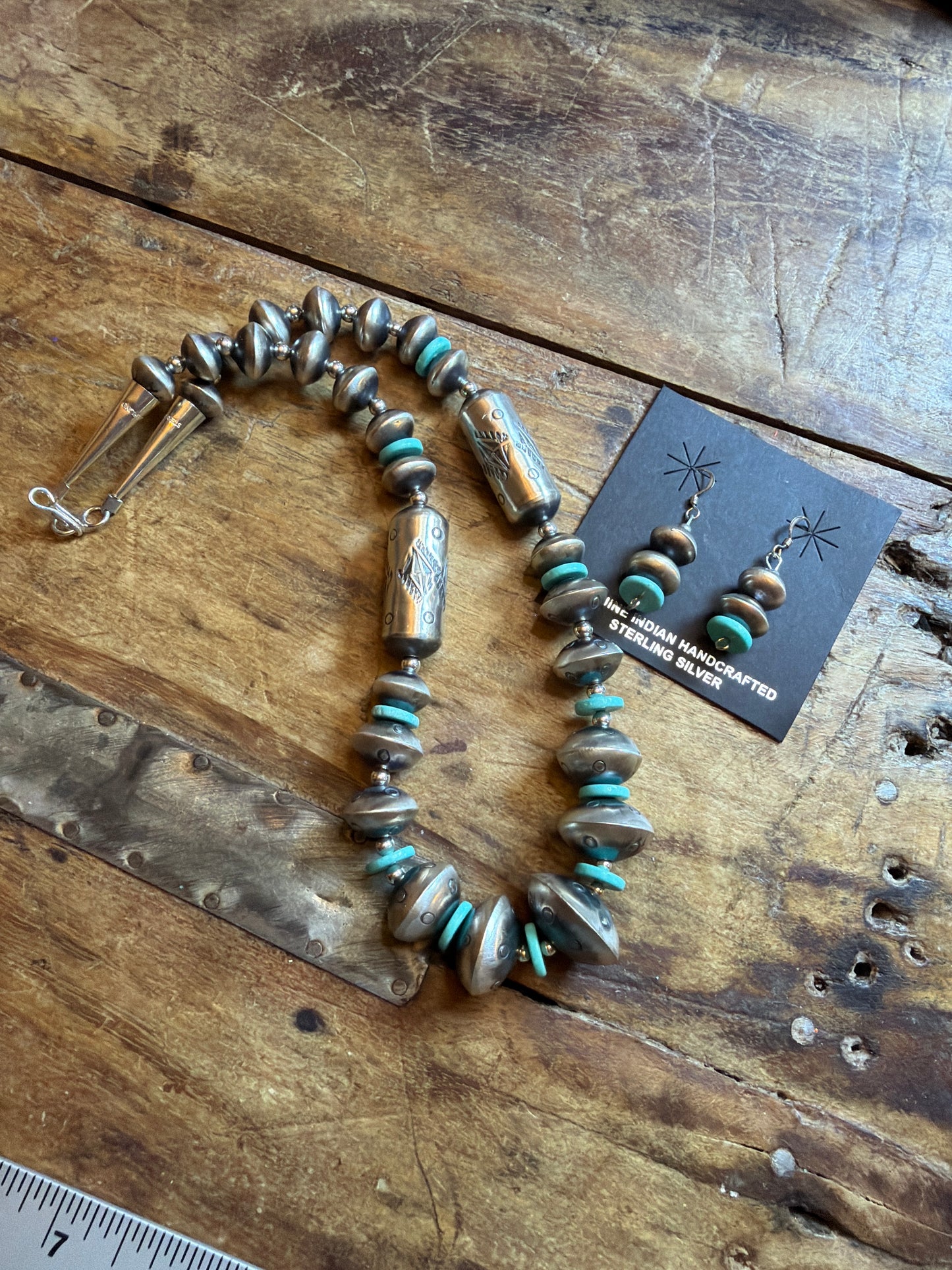 You had me at tacos-handmade necklace with matching earrings stamped TA -Tysha Aprecio
