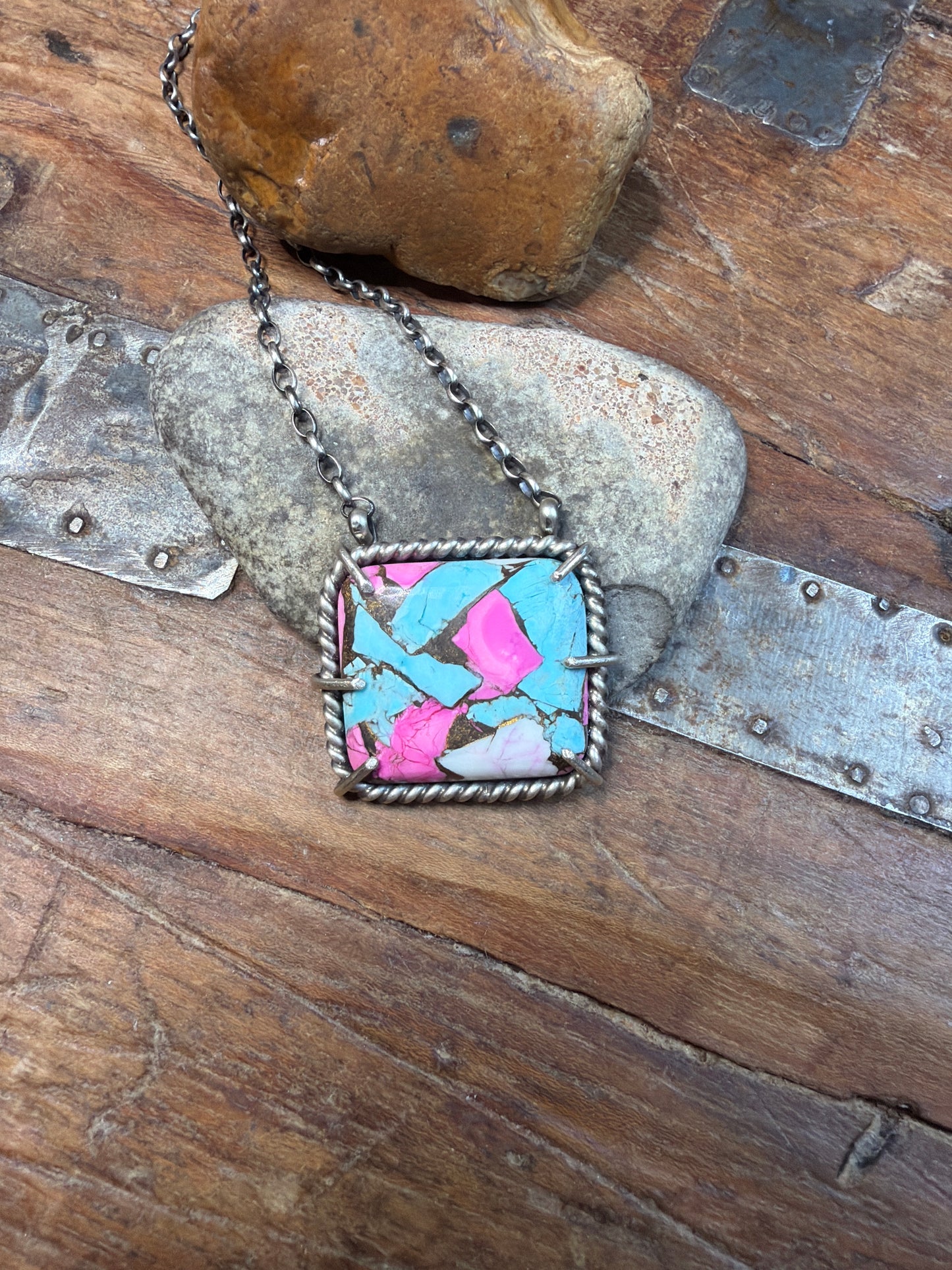 Mel cotton candy waterproof square 16 3/4 stamped by the artist