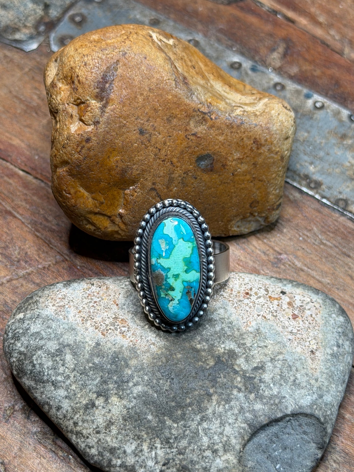 Amber - Turquoise Adjustable Ring