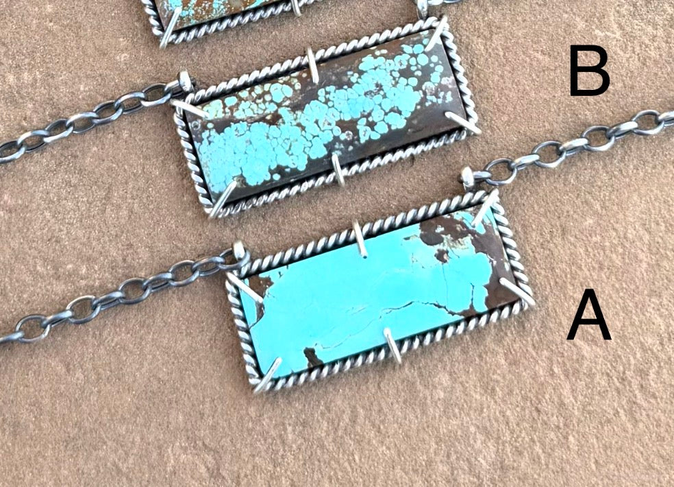 Kassie extra large waterproof bar necklace stamped by the artist