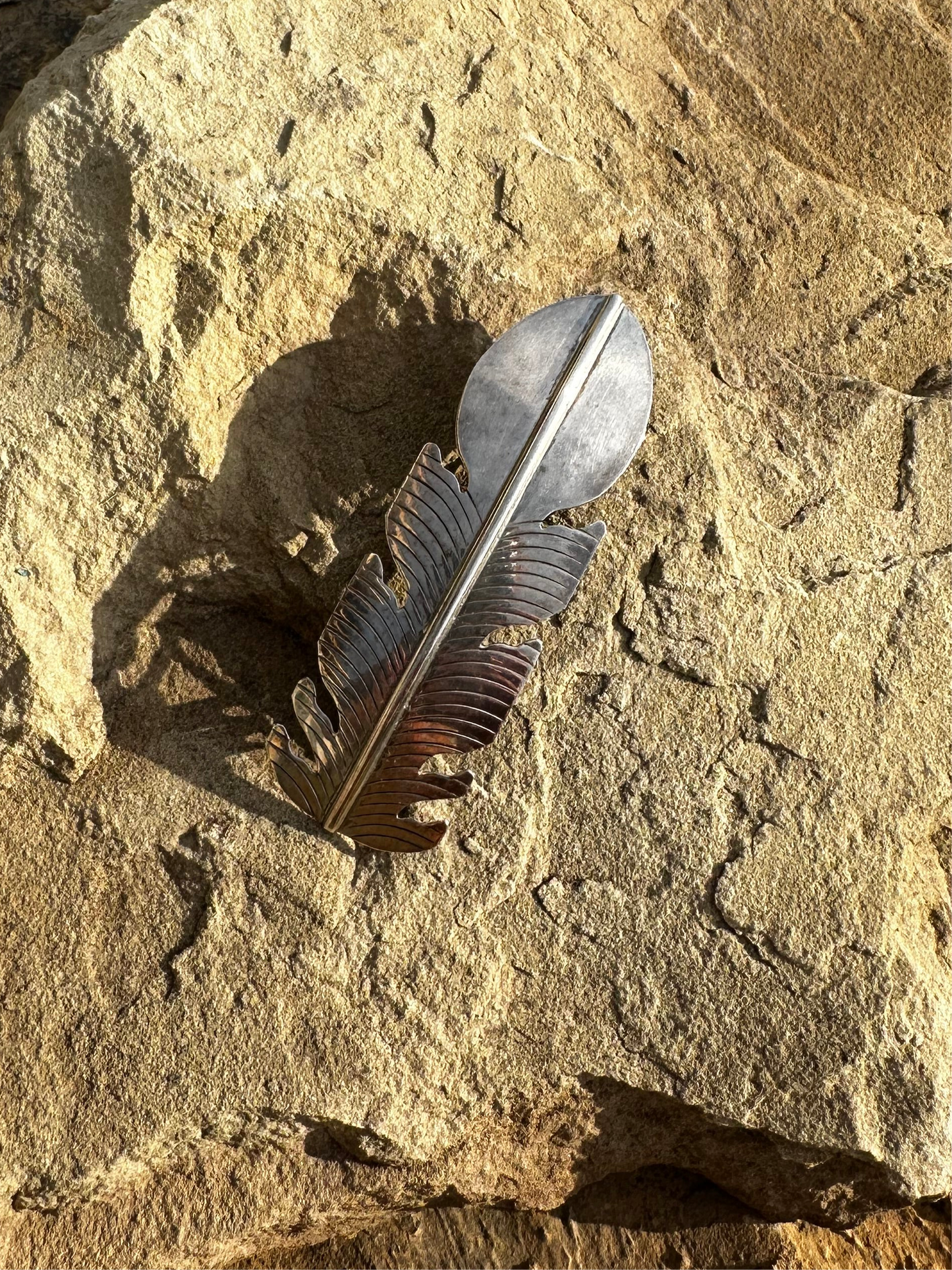 Sterling feather hair clip