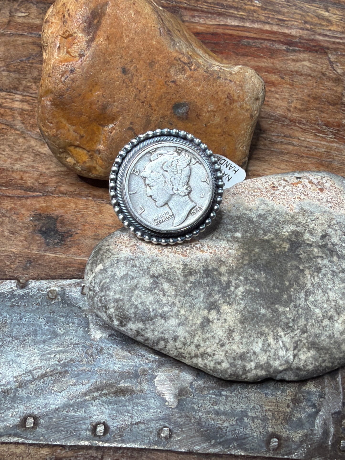 Dawna adjustable coin ring stamped by the artist 1943