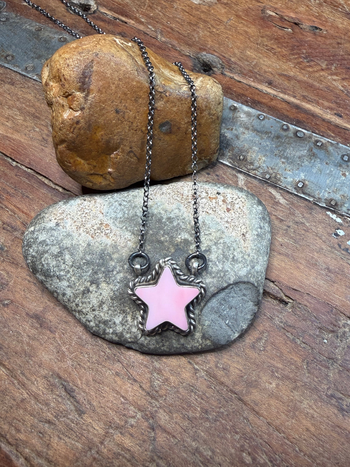 Shelley - Pink Conch Star Necklace - 17" Long