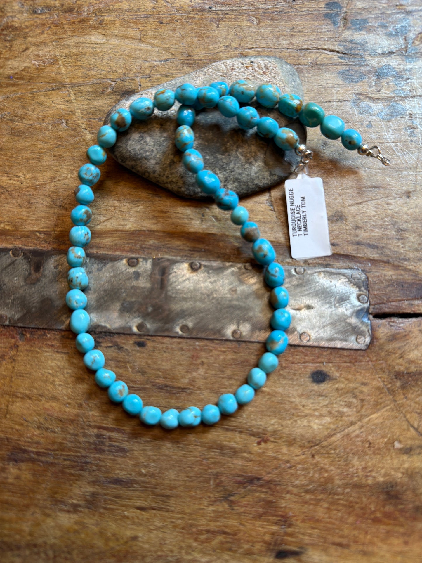 Sally turquoise bead necklace 15 7/8 long 