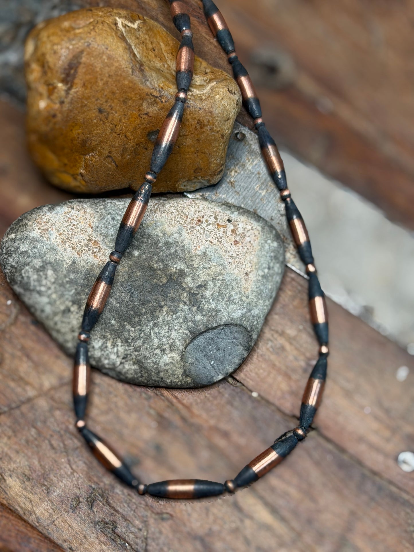 Jill - 4.63mm Machine Made Copper Torpedo Necklace - 18" Long