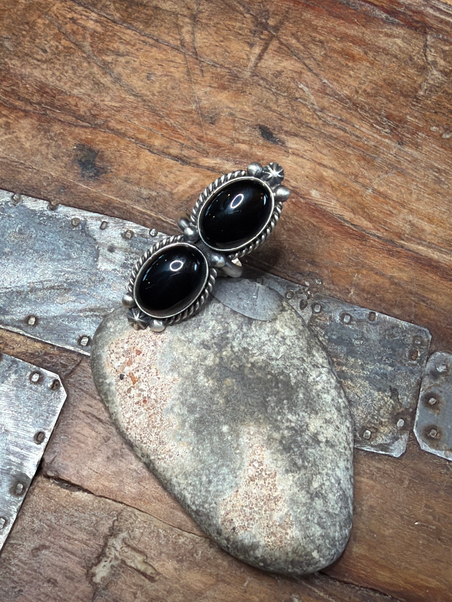 Westcoast adjustable ring black Onyx stamped