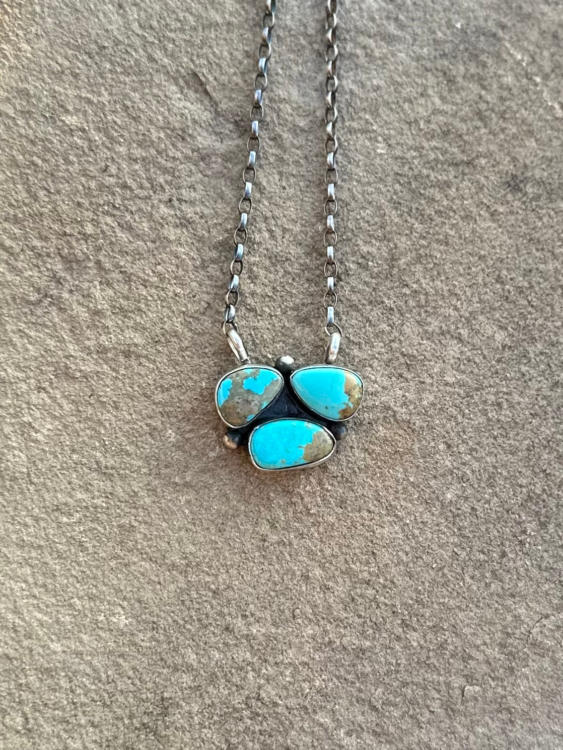 3 Stone cluster necklace