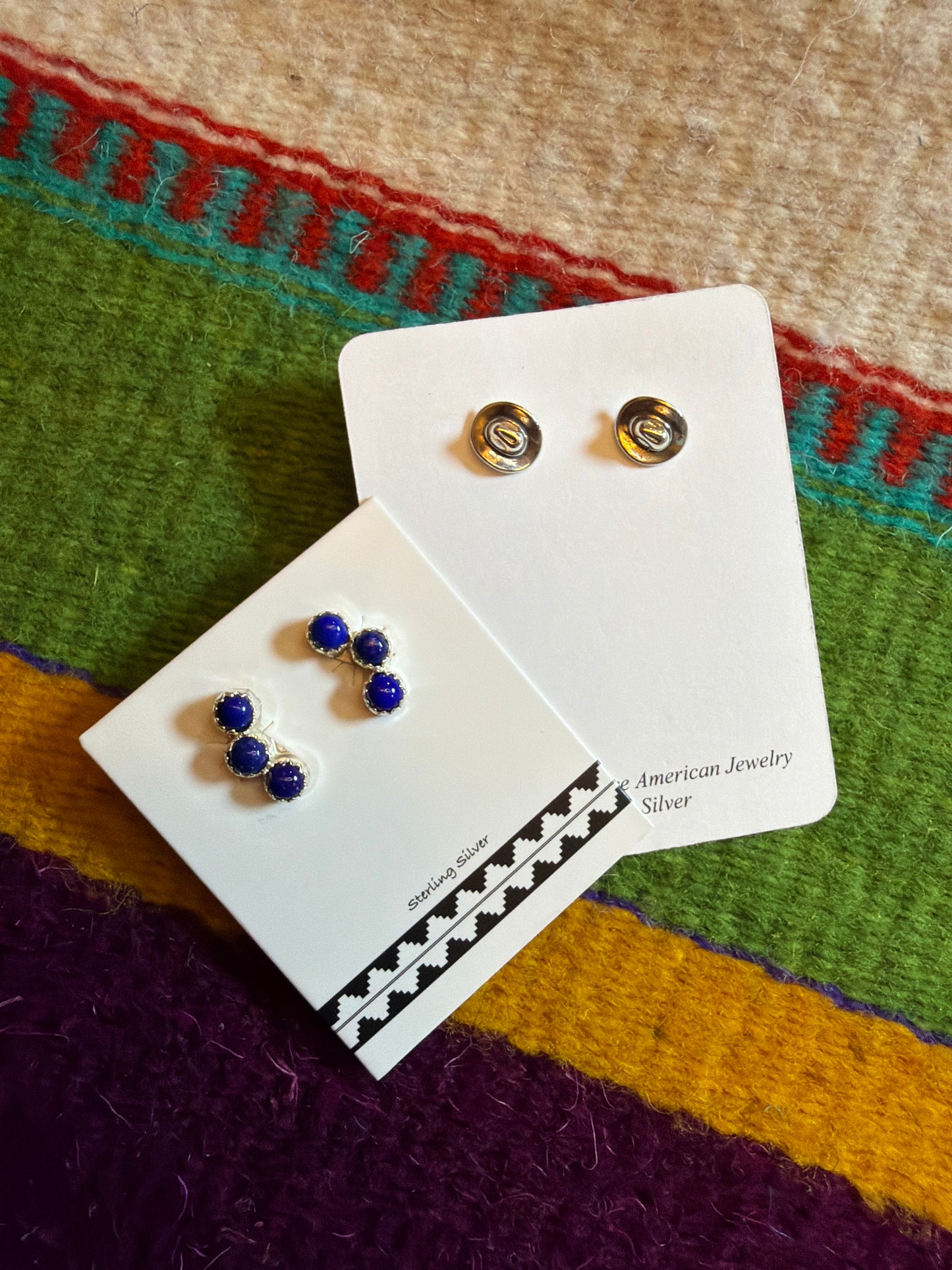Bug blue lapis, ear, crawlers, cowboy hat earring