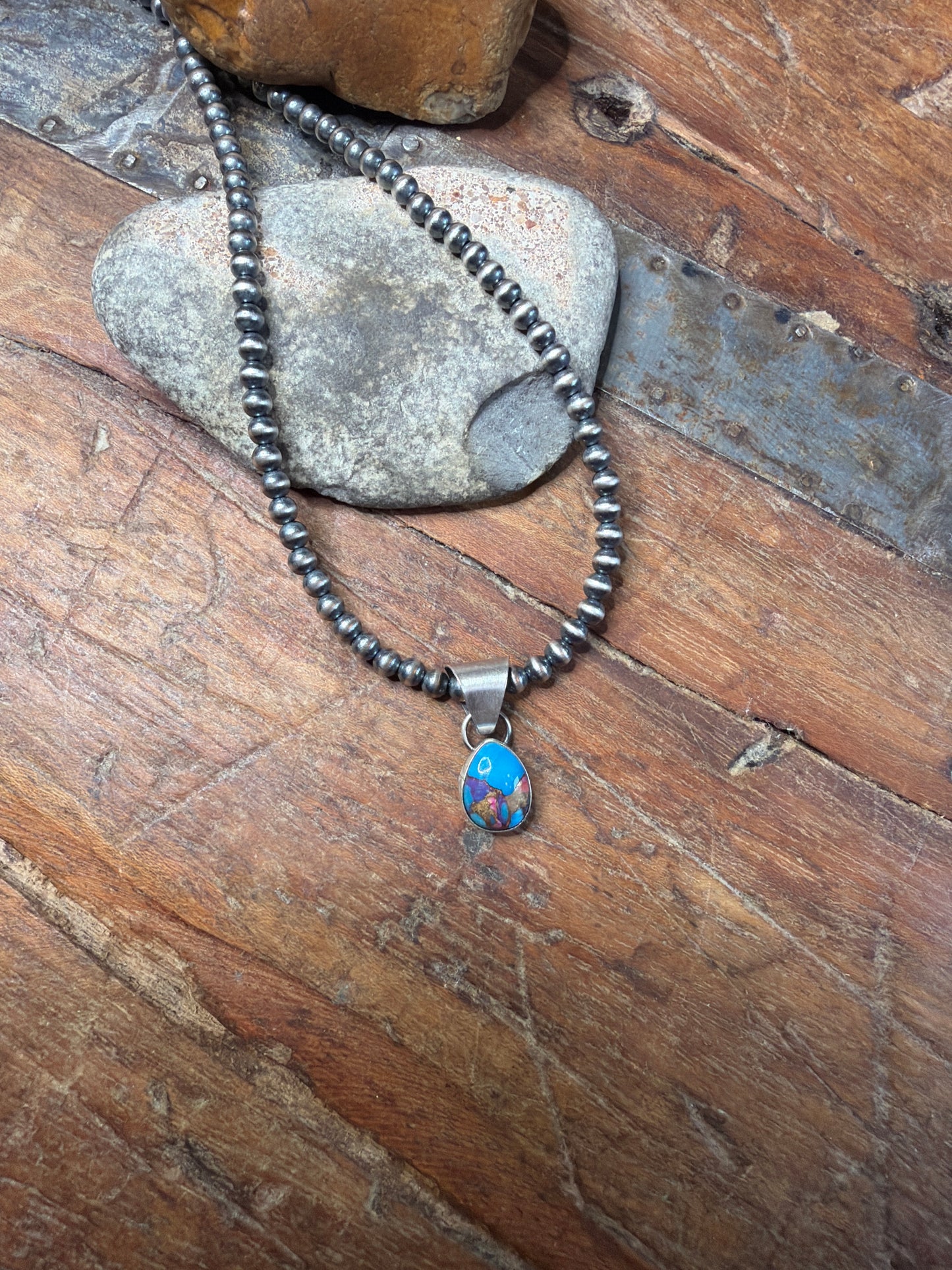 2 item listing 4mm 18inch machine made necklace and mini pendant