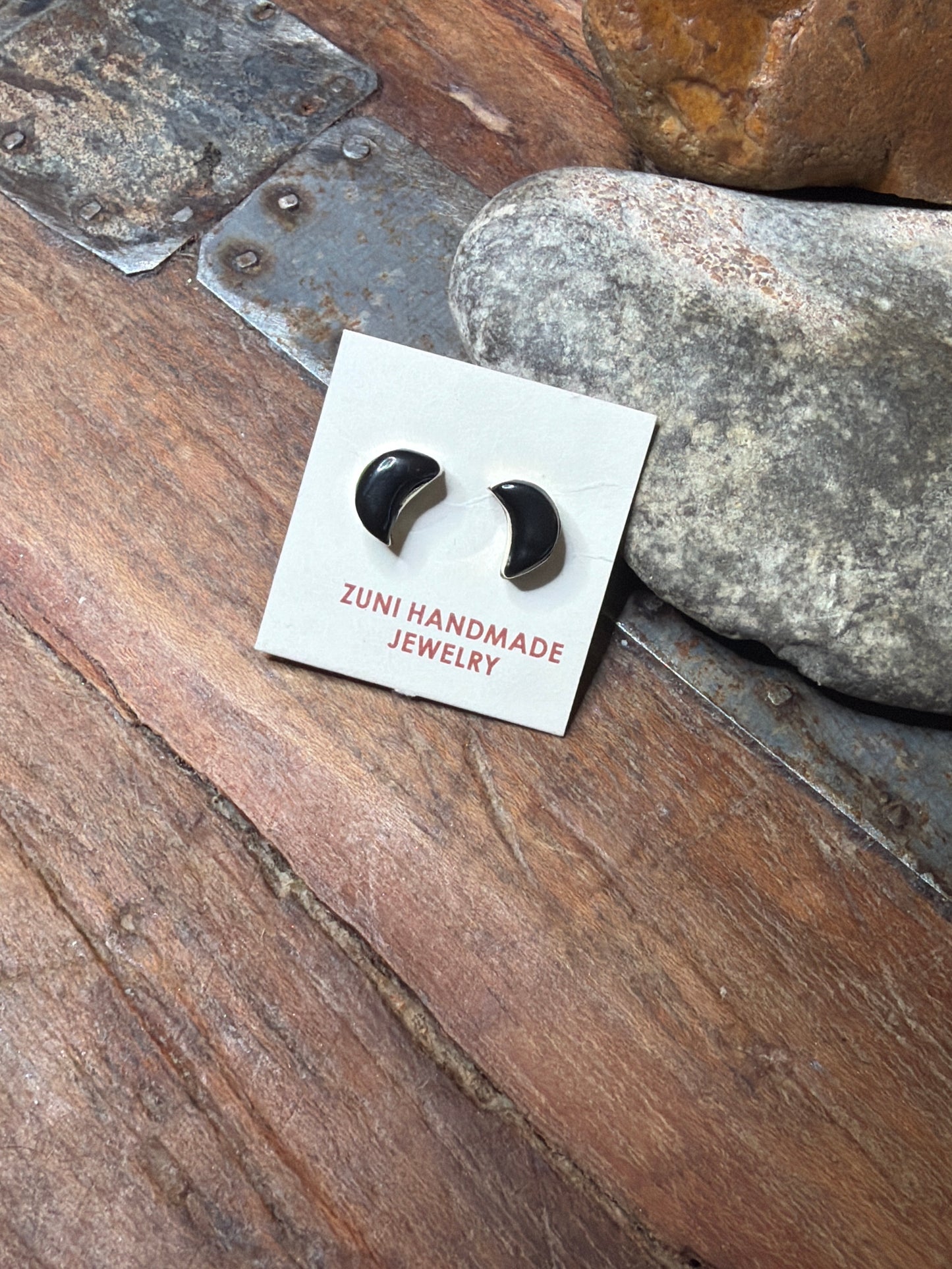 Moon stud earring
