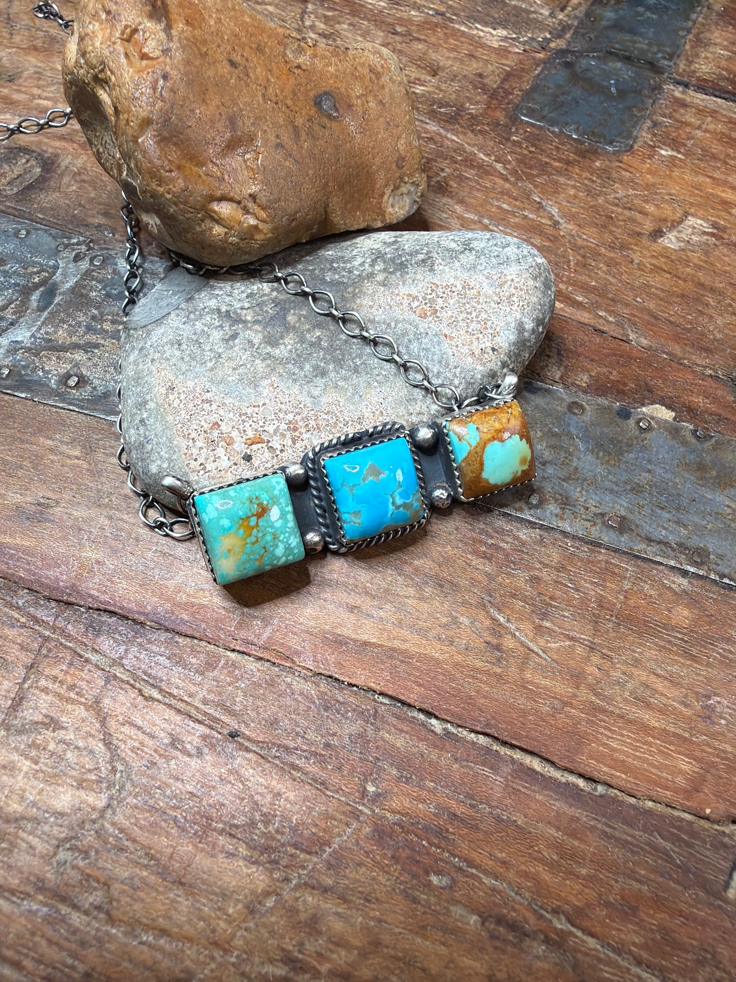 Sally 3 stone bar necklace 20.25