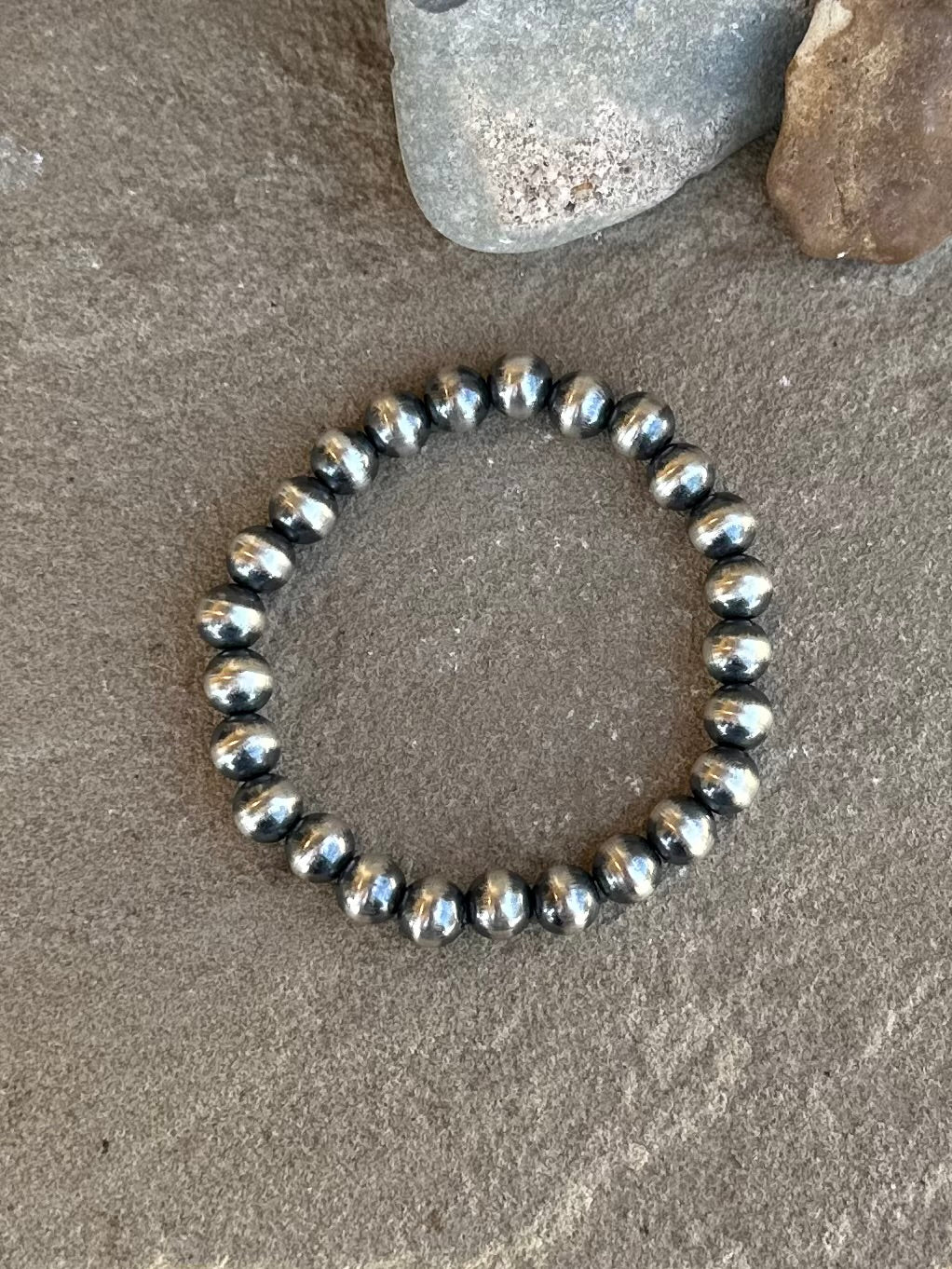 7mm stretchy sterling beads