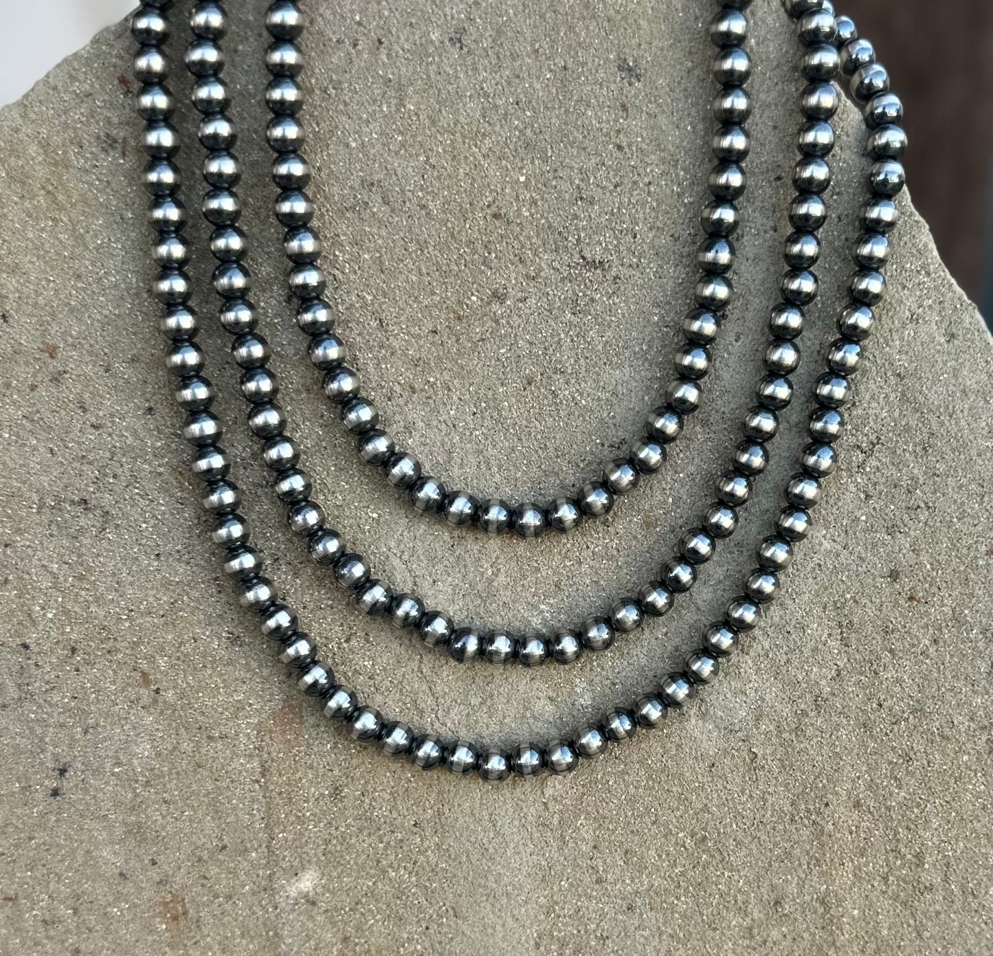 6mm sterling bead 14 inch necklace western moon