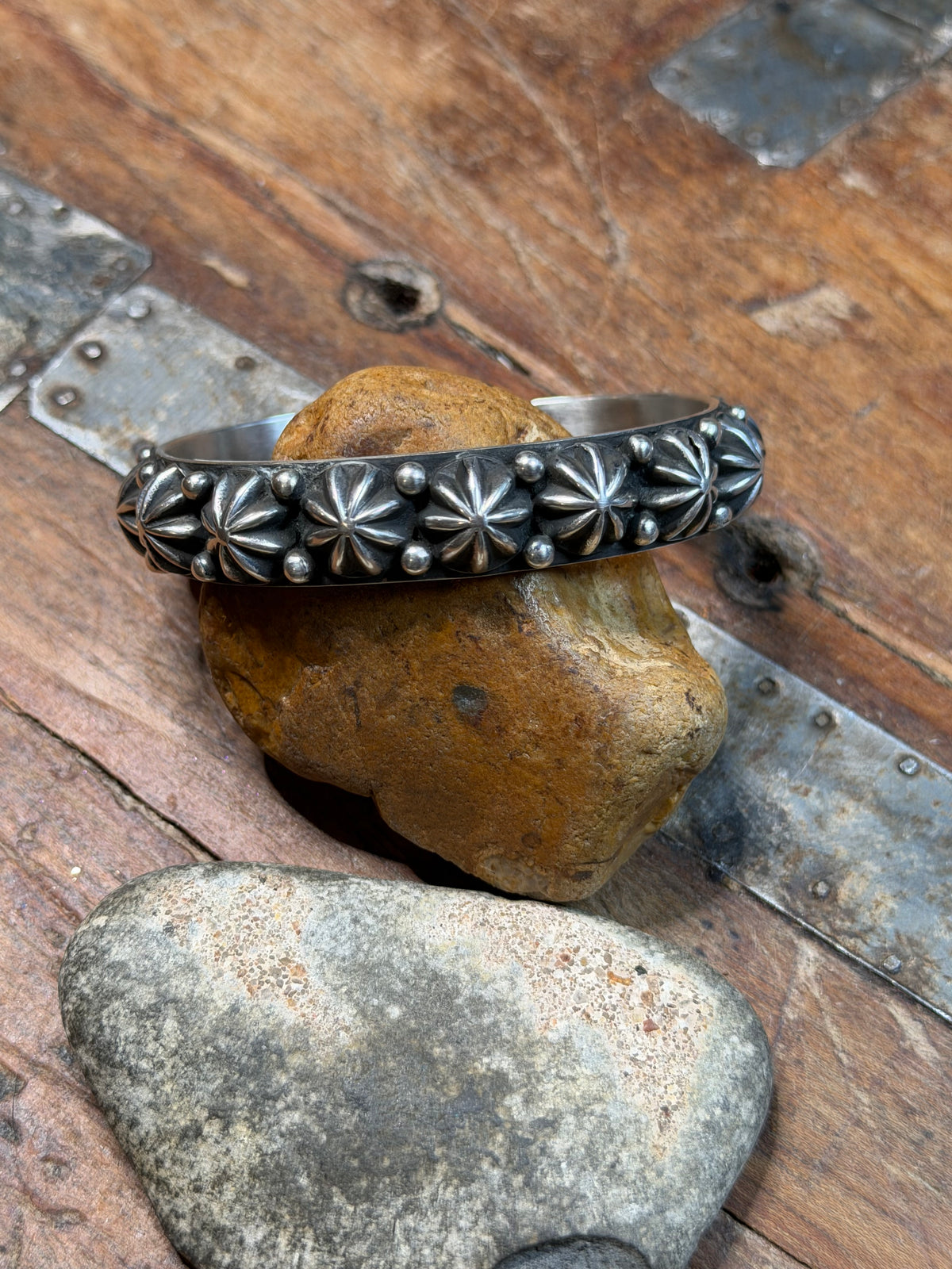 Katie M - Sterling Starburst Cuff - 6-5/8" Long