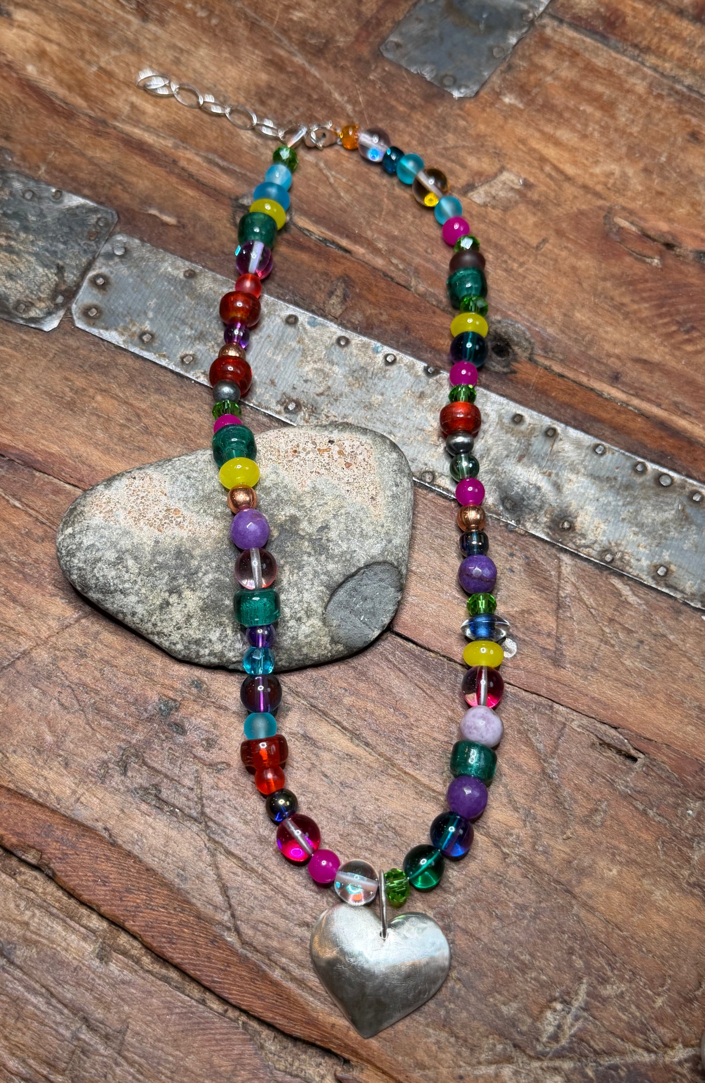 Sophia - Carnival Bead Necklace - 15-5/8" to 17.5" Long