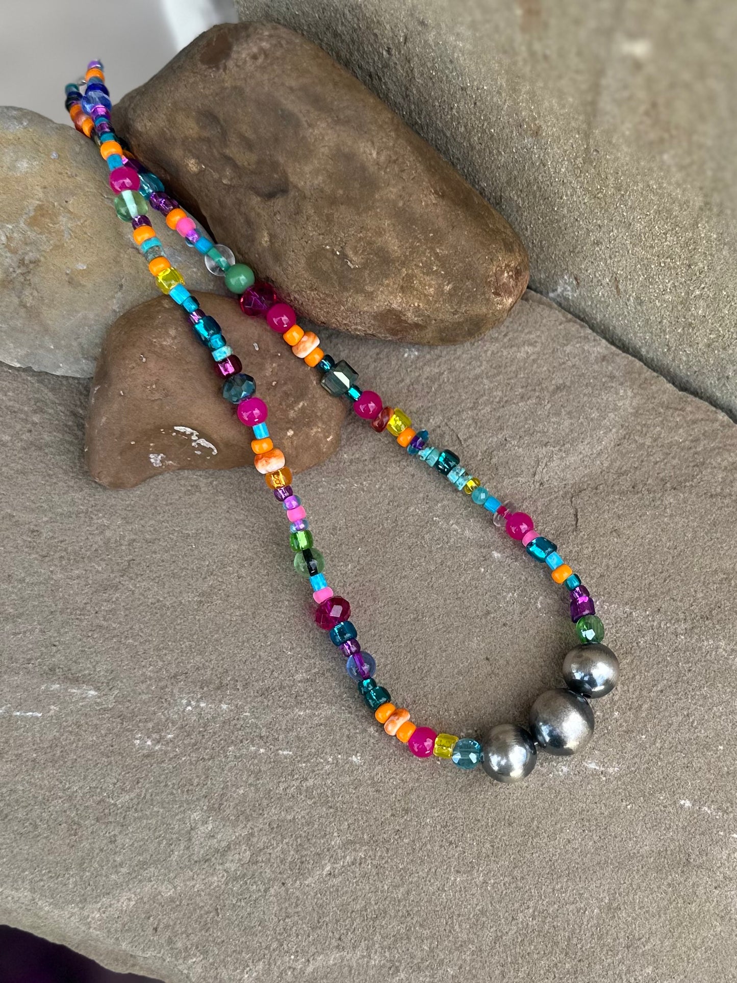 Carnival bead necklace