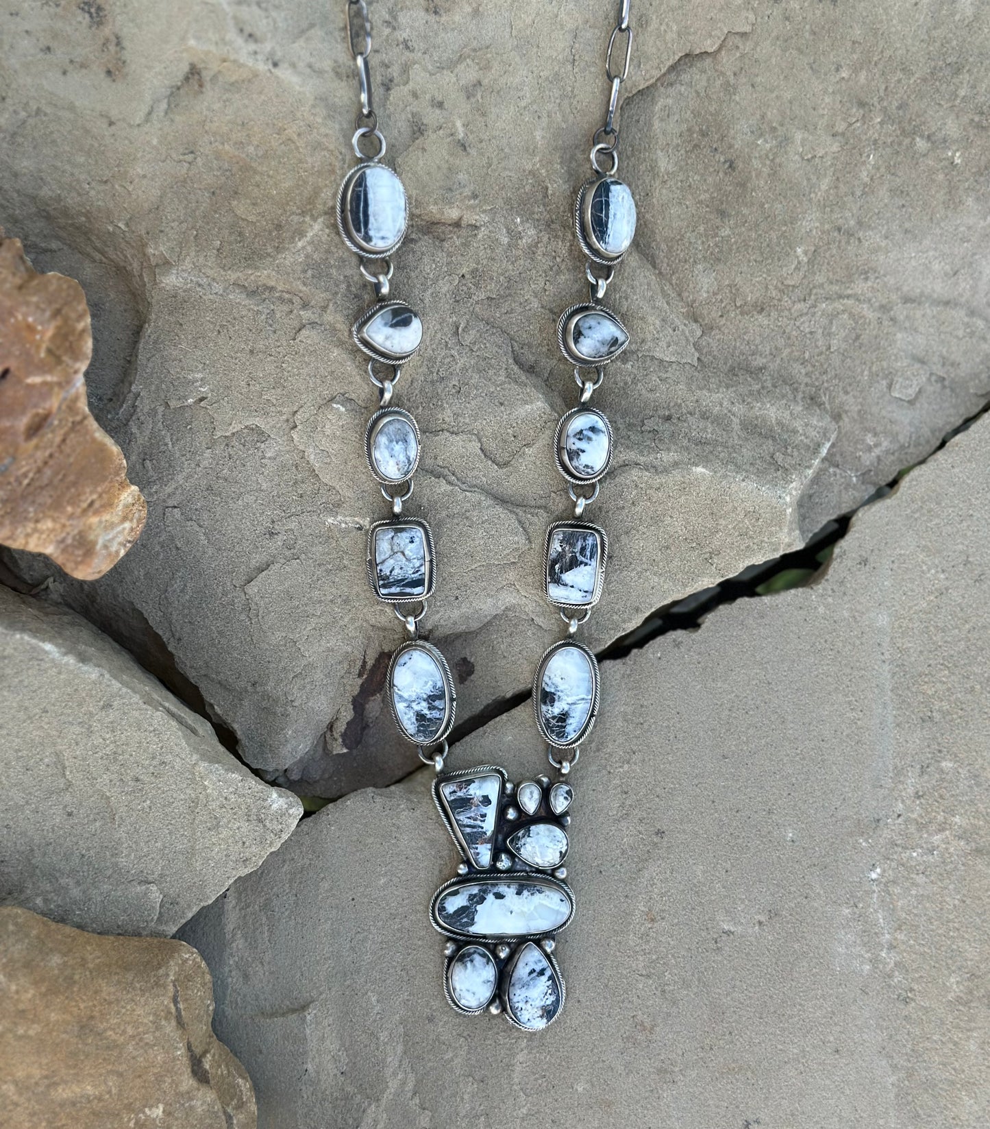 Ella white Buffalo statement necklace