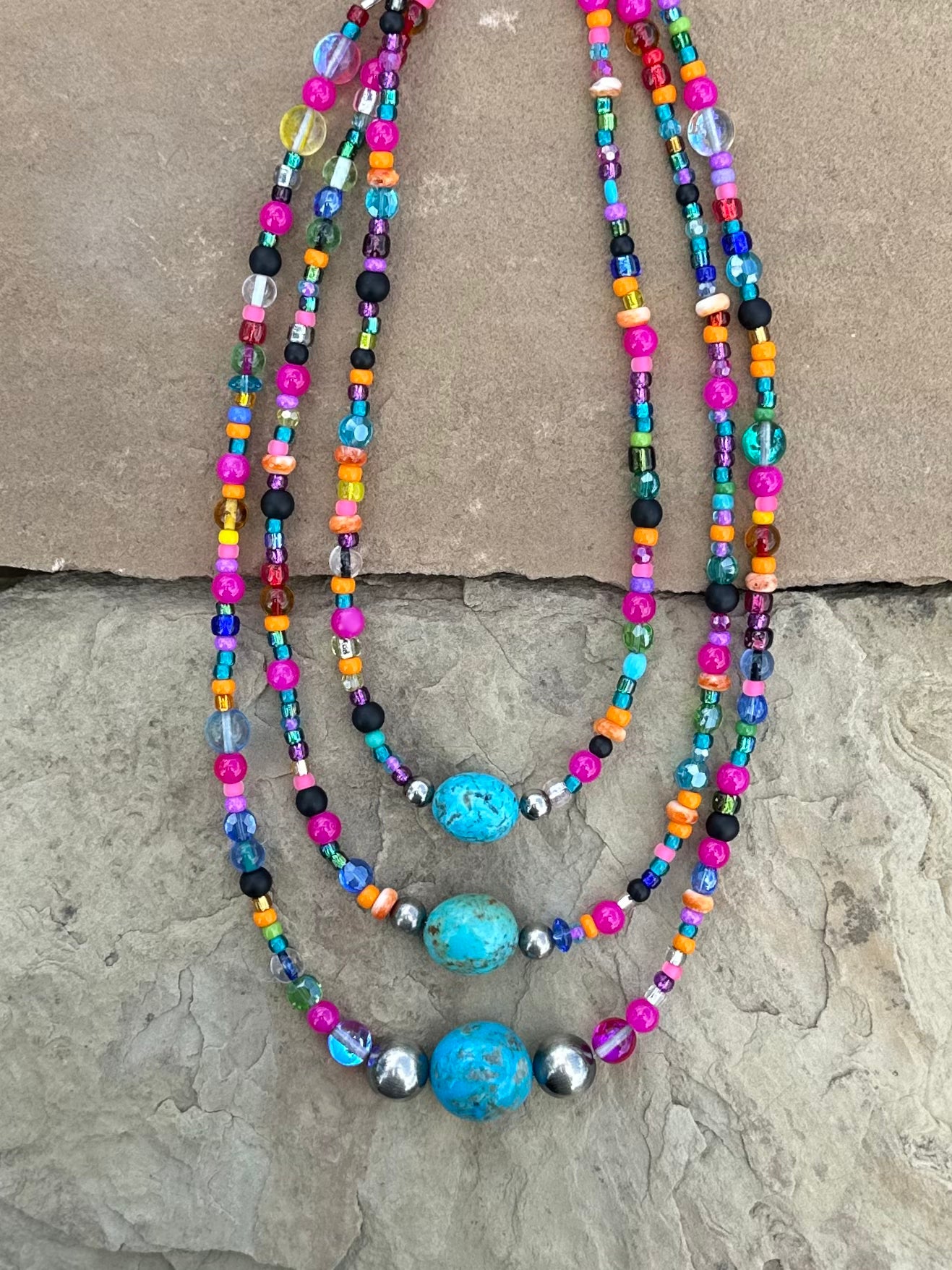 Kingman turquoise nugget large (bottom necklace)