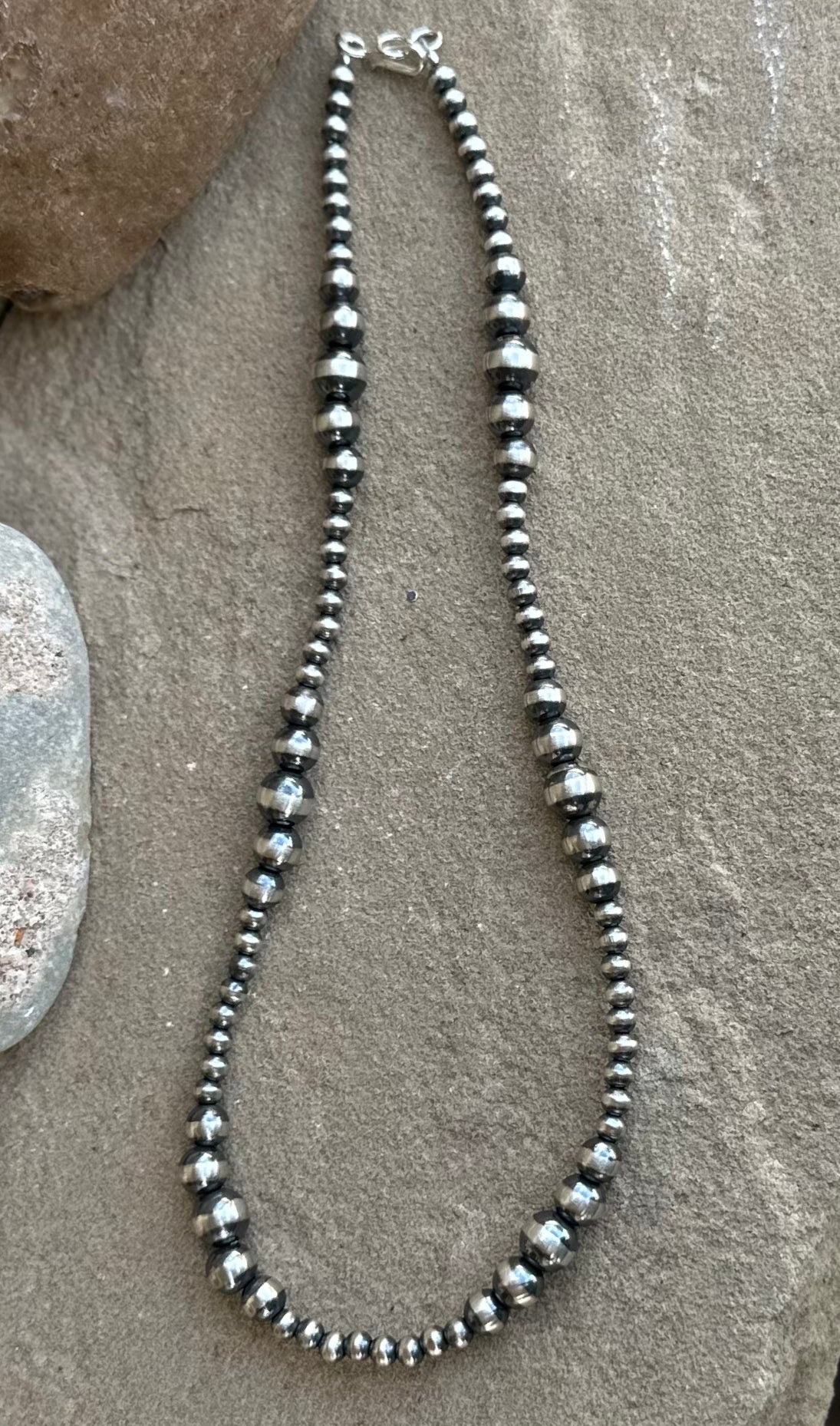 Sterling 16 inch beaded necklace