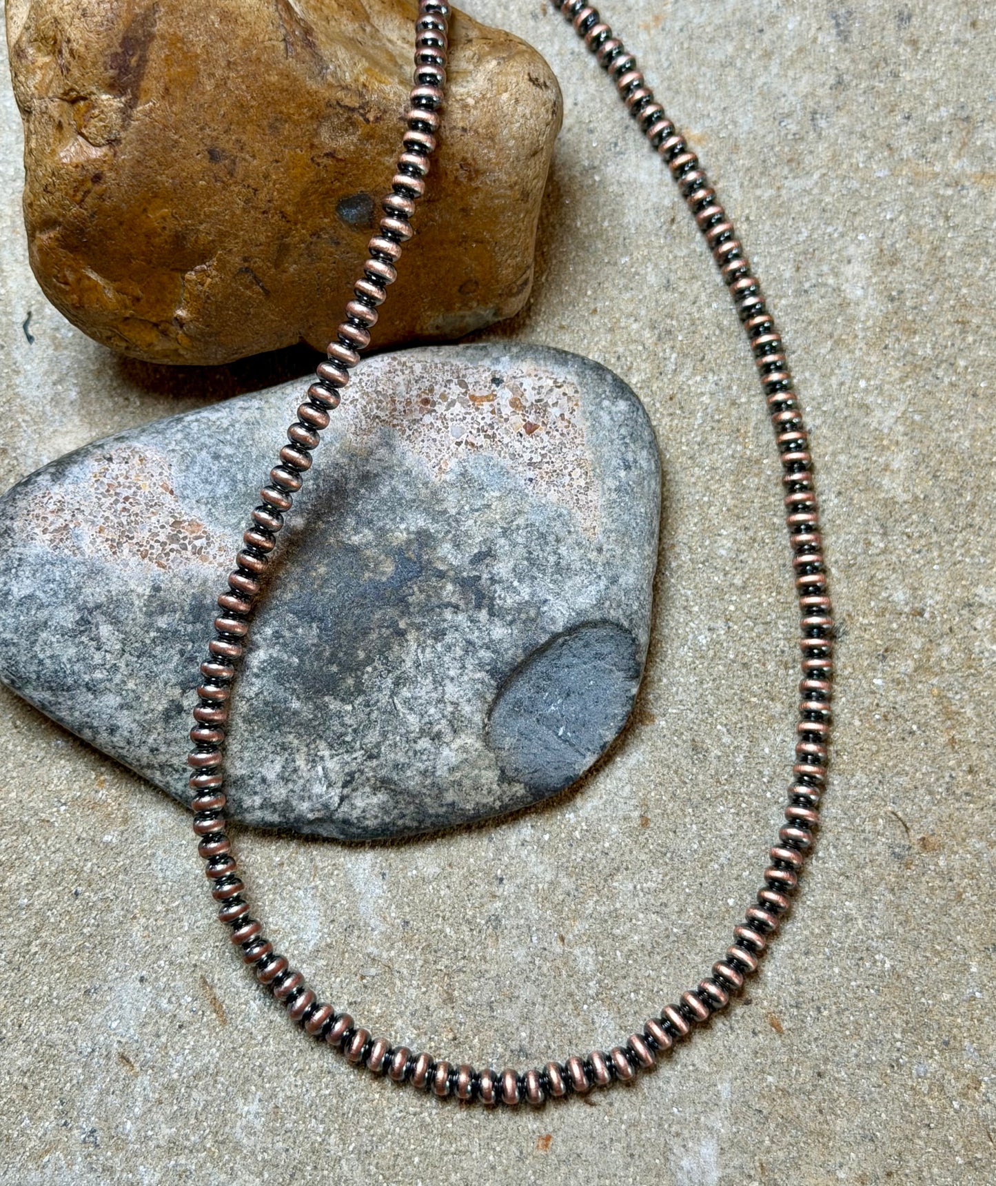 Nikki - 3.4mm Machine Made Copper Saucer Necklace - 16" Long