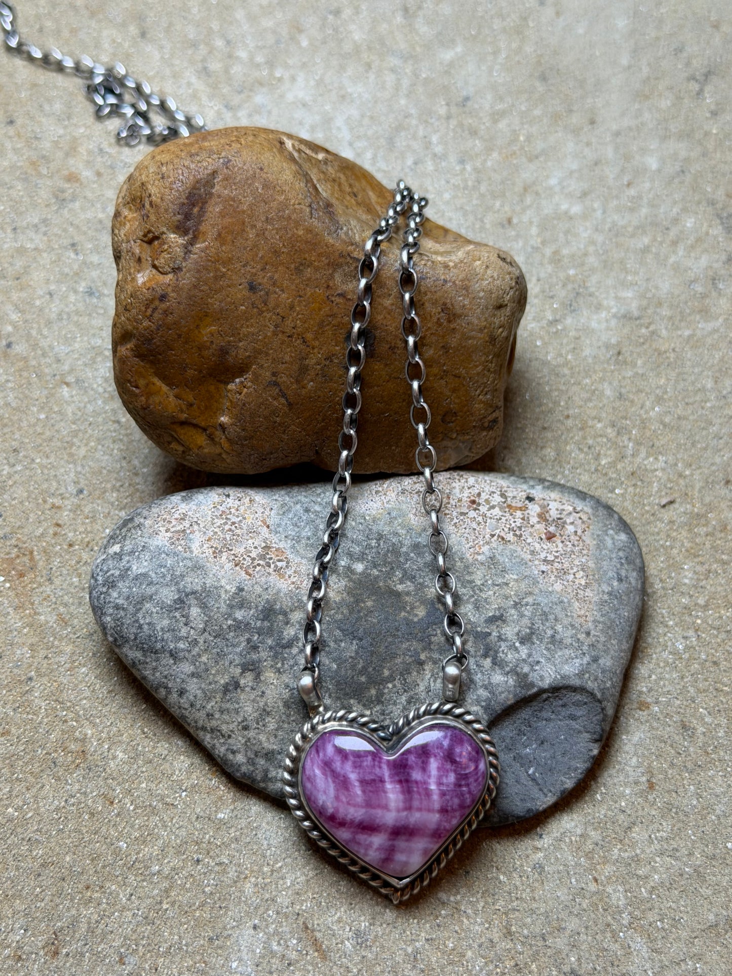 Lara - Purple Spiny Heart Bar Necklace