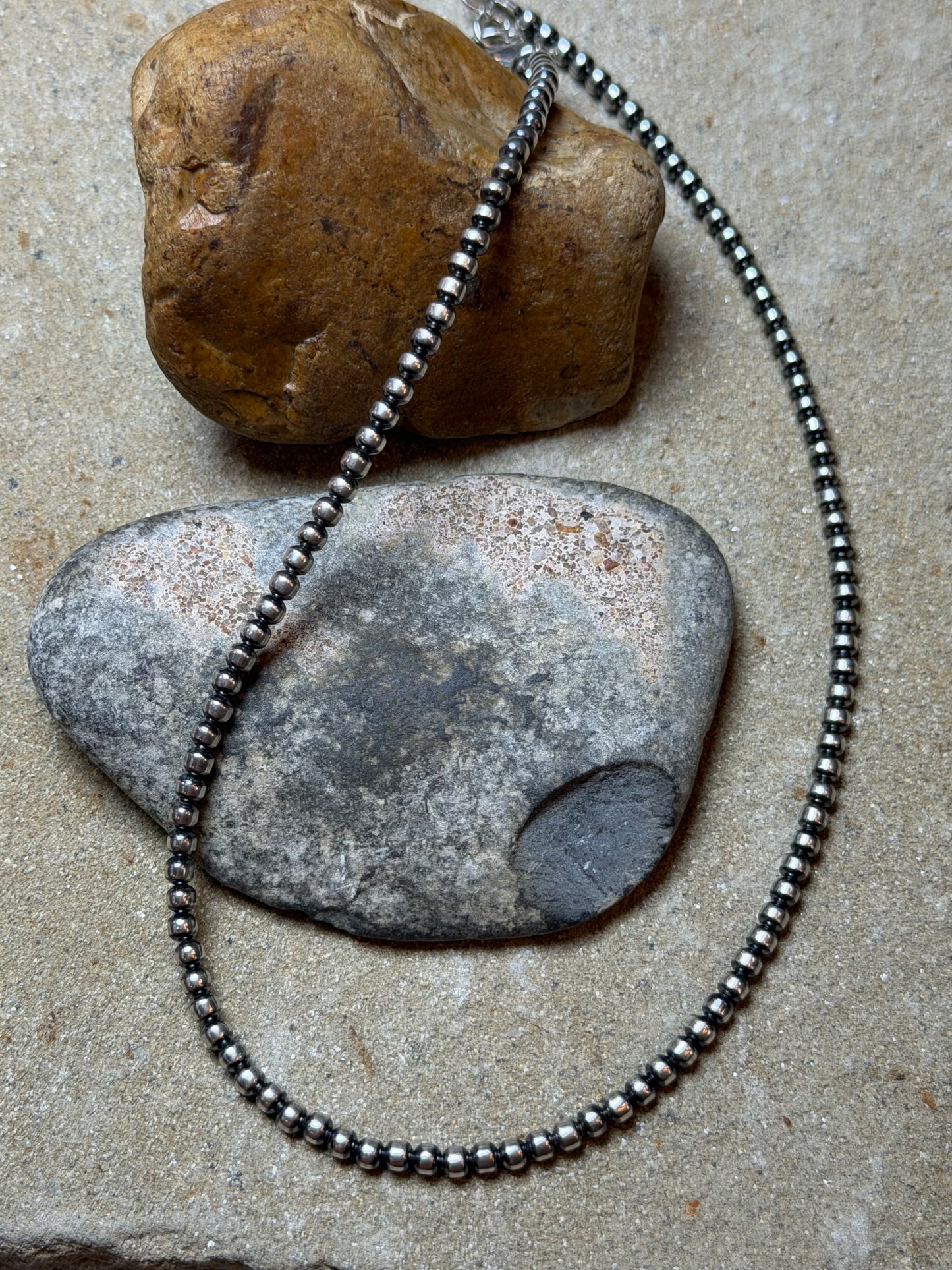 Carolyn - 3mm Machine Made Beaded Necklace - 14" Long