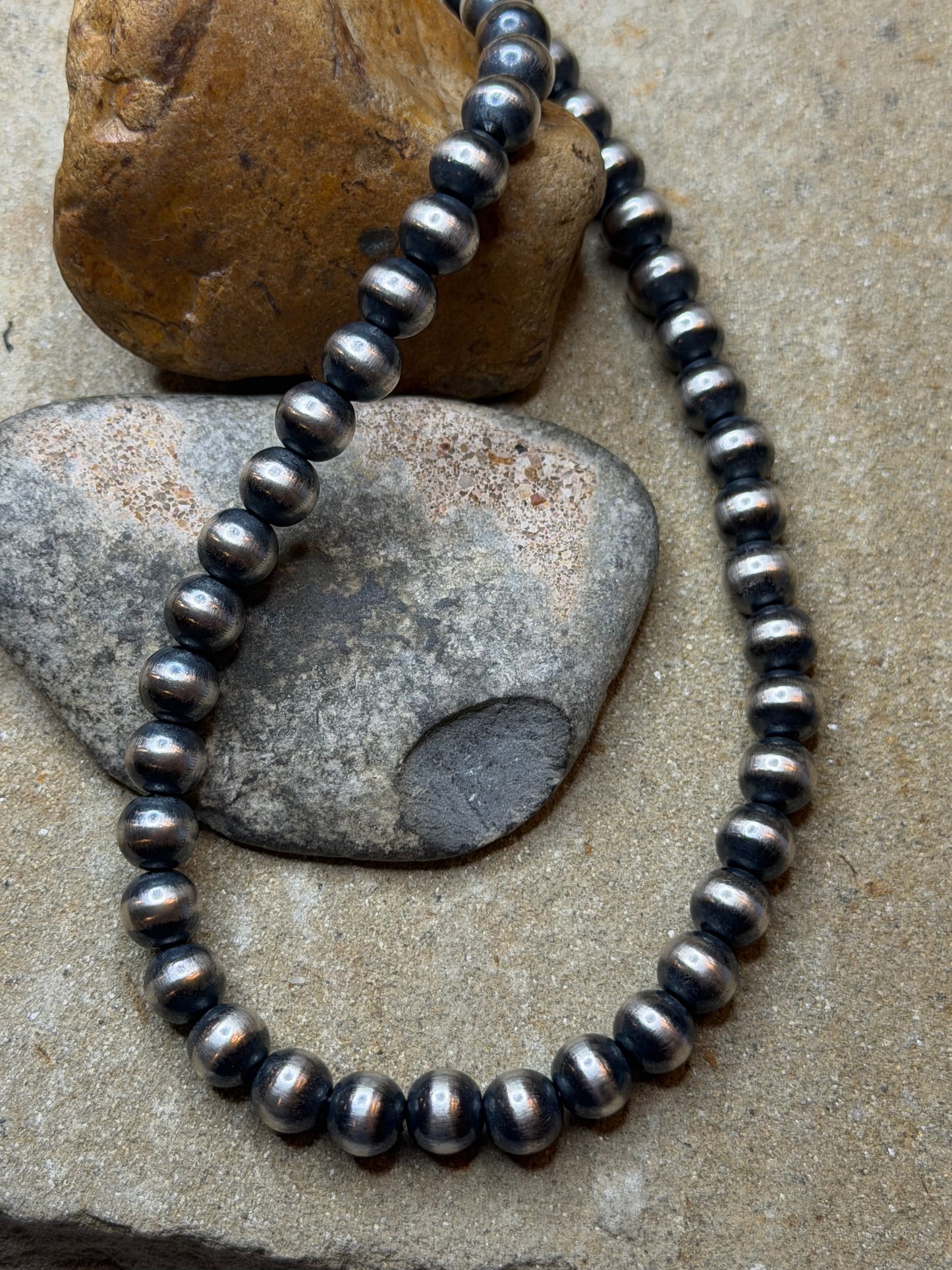 Kala - 8mm Machine Made Beaded Necklace - 18" Long