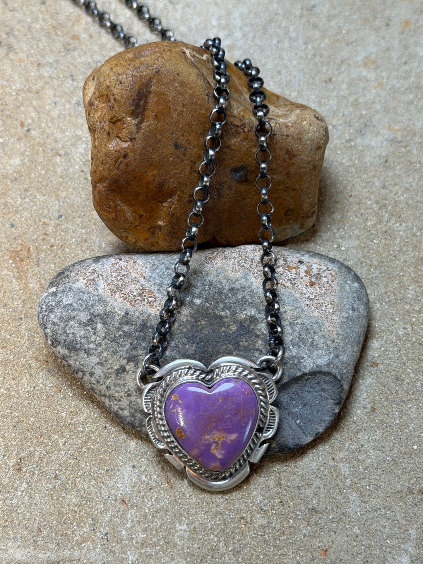 Shannon - Phosphosiderite Heart Bar Style Necklace