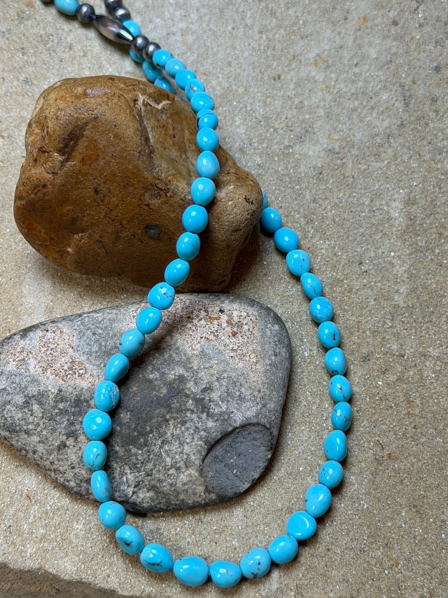 Jen - Turquoise Beaded Necklace - 19" to 21"