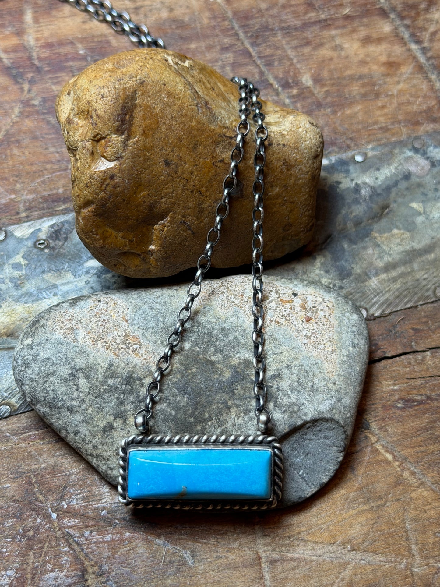 Dani - Turquoise Bar Necklace - 16.75" Long