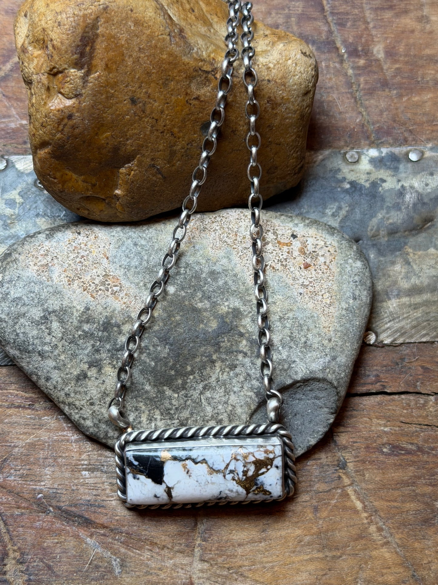 Bonnie J - White Buffalo Bar Necklace