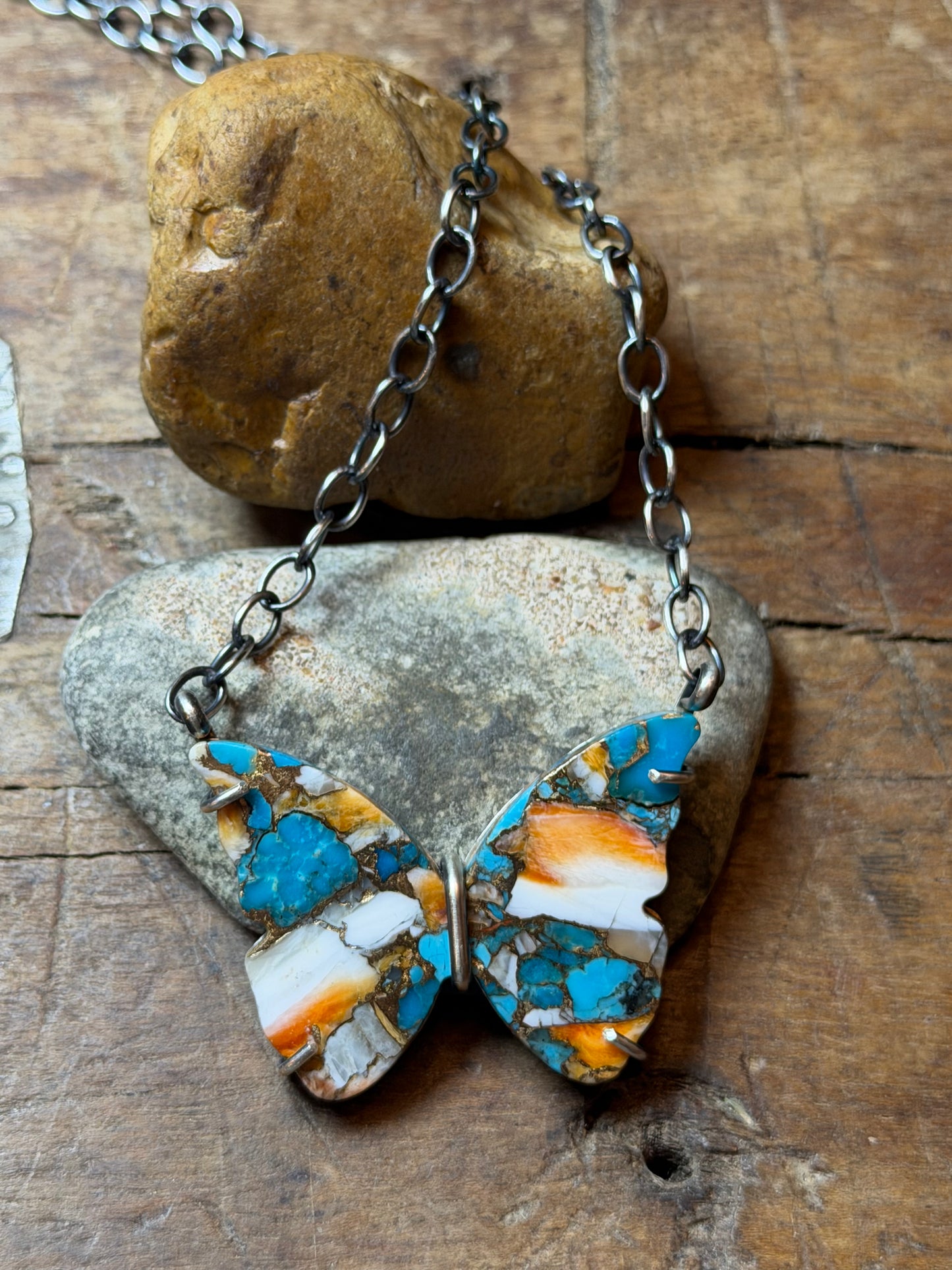 Alecia - Waterproof Butterfly Bar Style Necklace - 20.25" Long