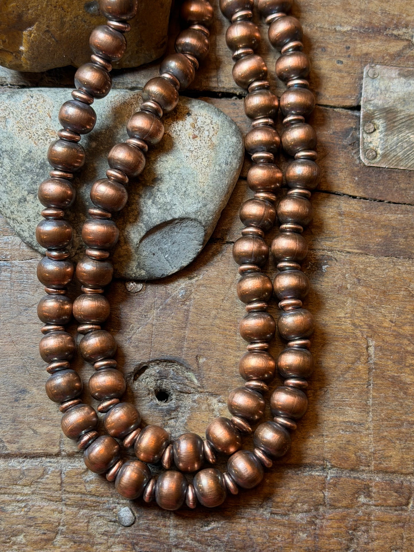 Desiree - 2 - 9.61mm Machine Made Copper Beaded Necklace