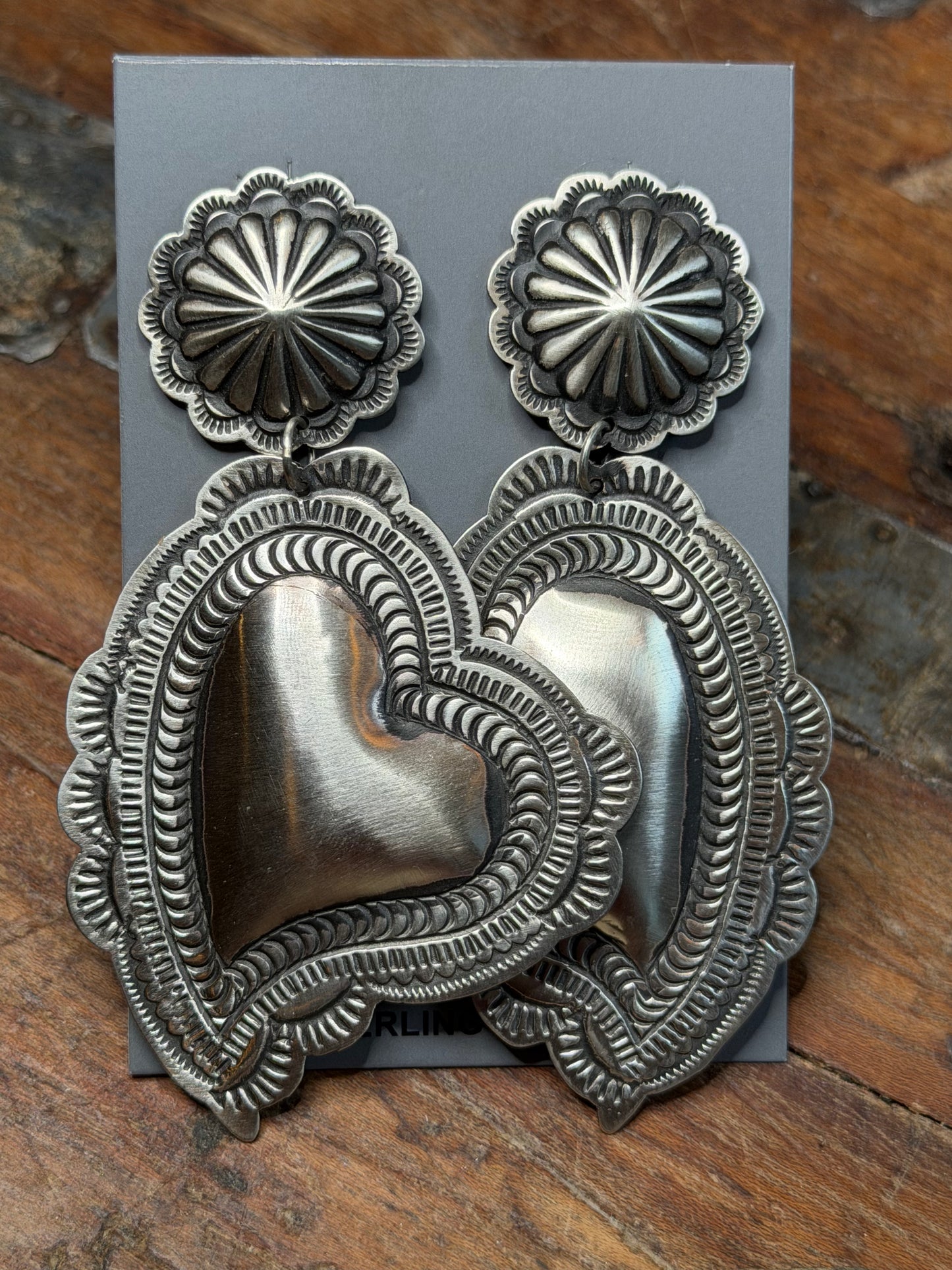 Amber - L Tahe Heart Dangle Earrings