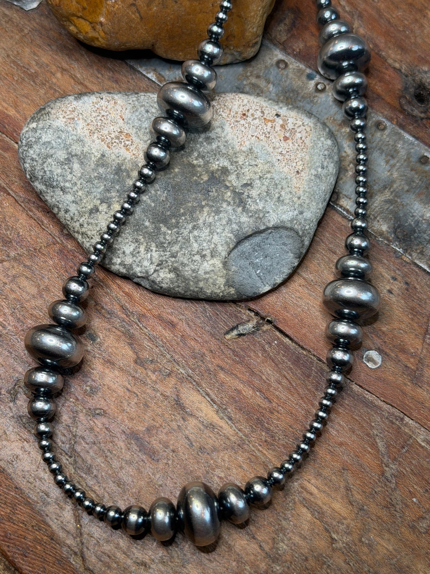 RO - 3mm To 13mm Machine Made Graduated Beaded Necklace - 20.25" Long