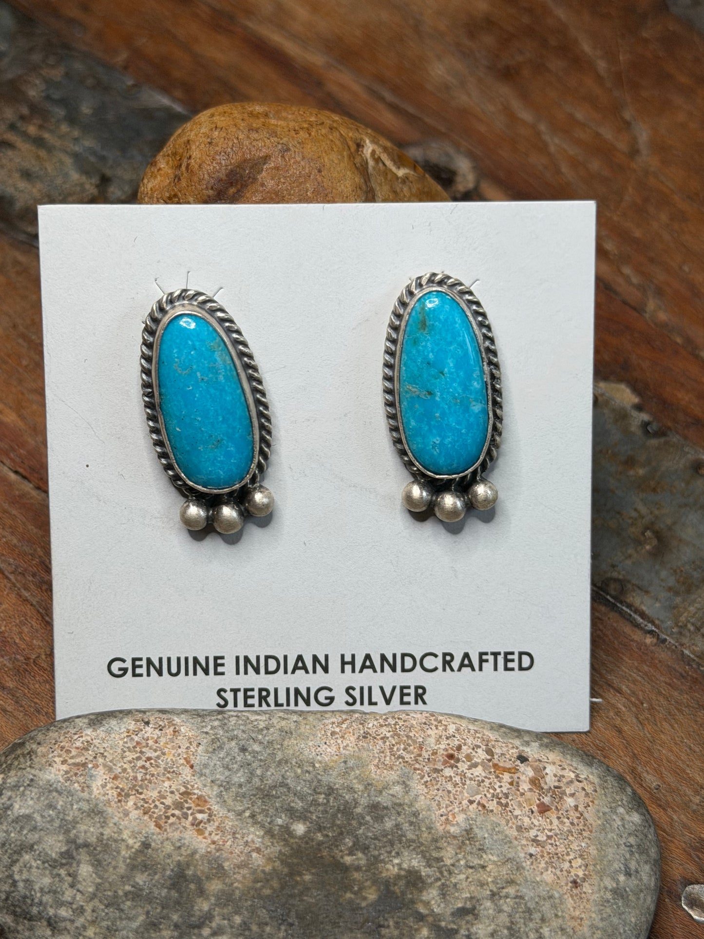 Stacey - Turquoise Oval Stud Earrings
