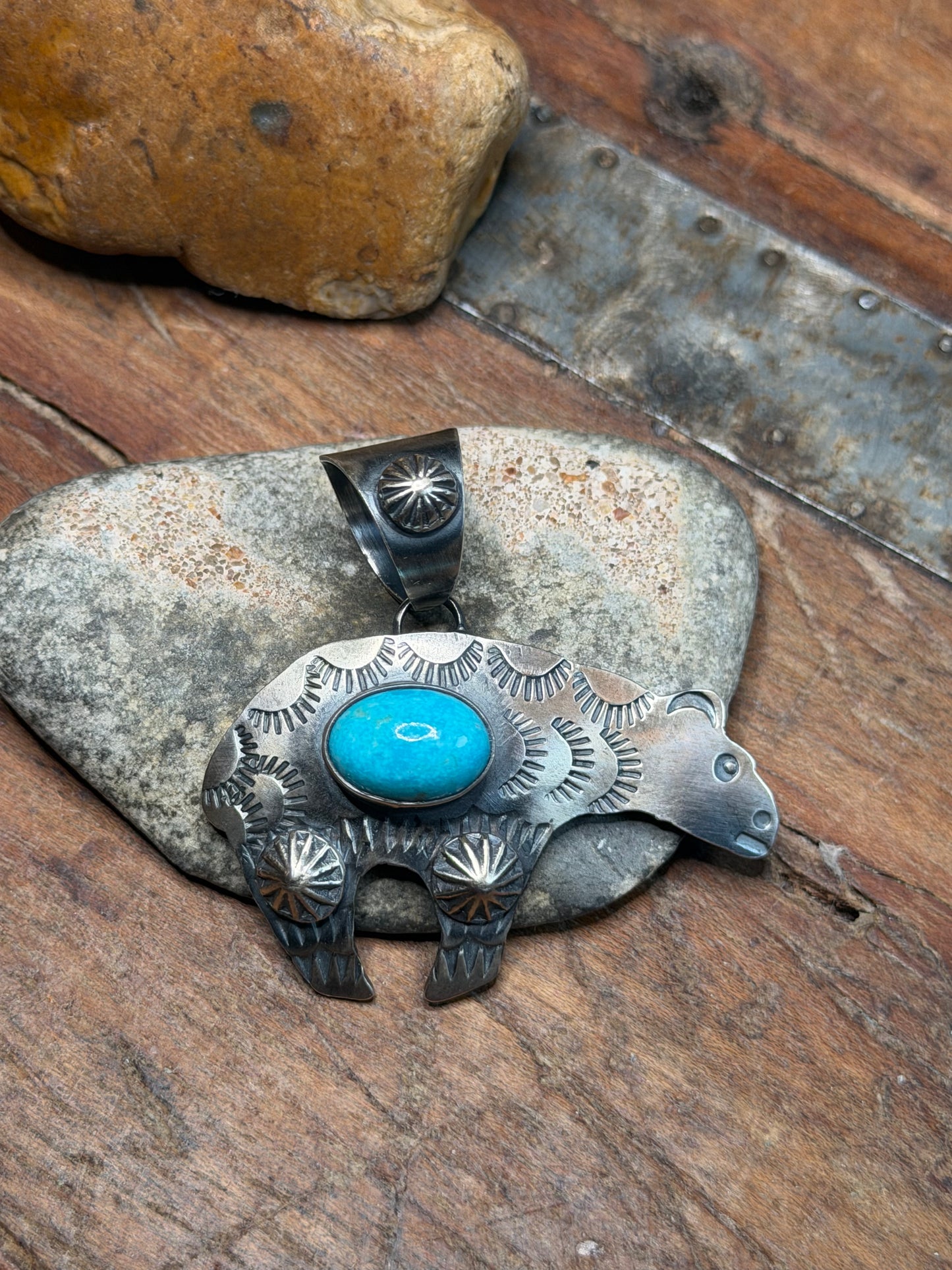 Gabbie - Chimney Butte Bear Pendant w Turquoise Stone