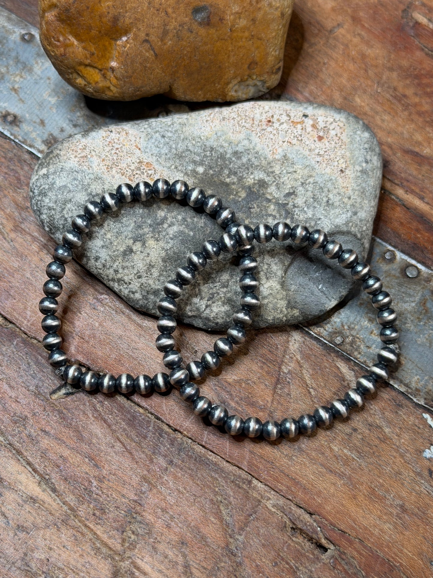 H Harleyv - 2 - 4mm Machine Made Stretchy Bracelets - 4.5" Long