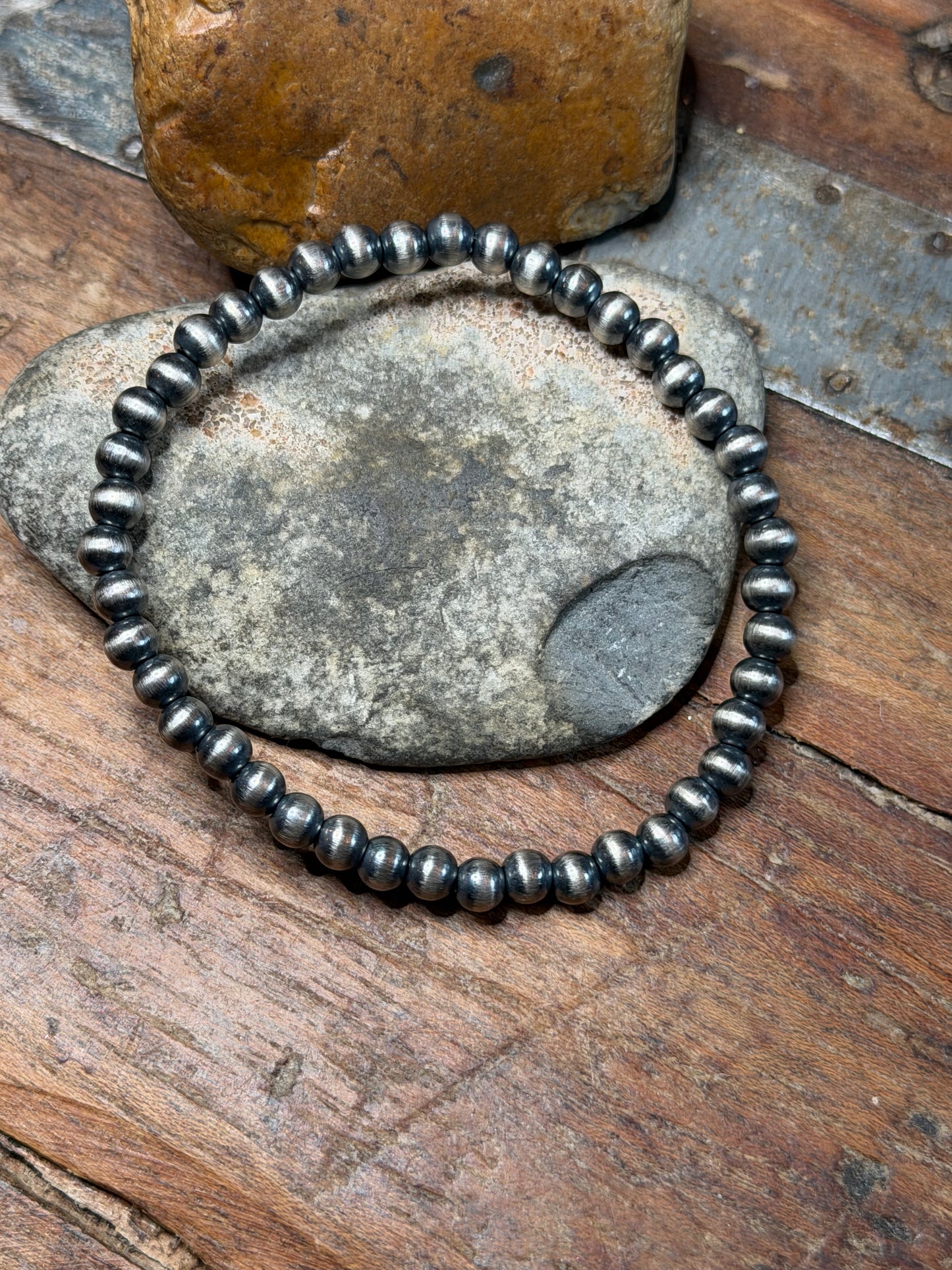 Diamond 10K - 4.99mm Machine Made Beaded Stretchy Bracelet