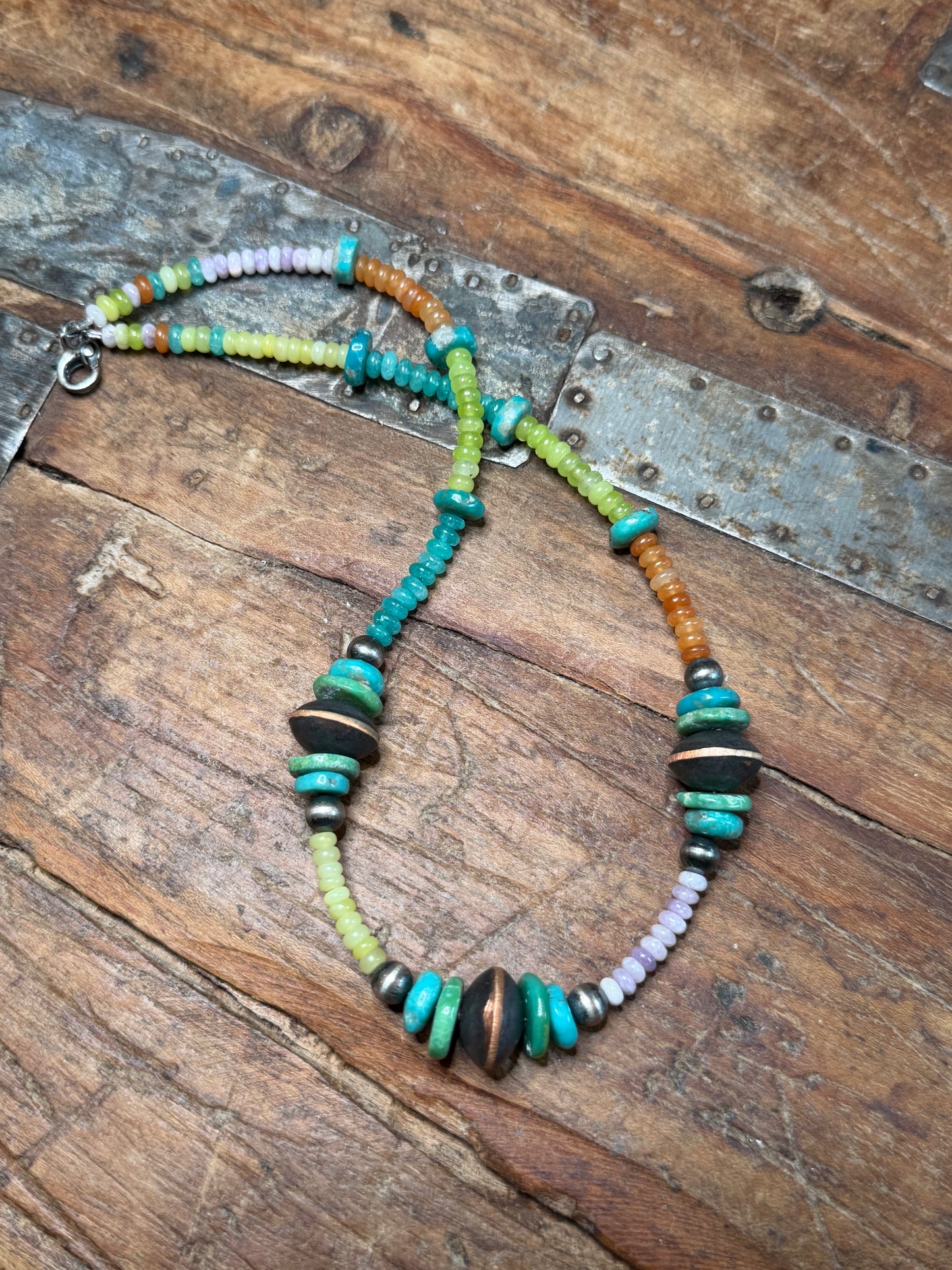 Liz - Carnival Bead Necklace - 16.75" Long
