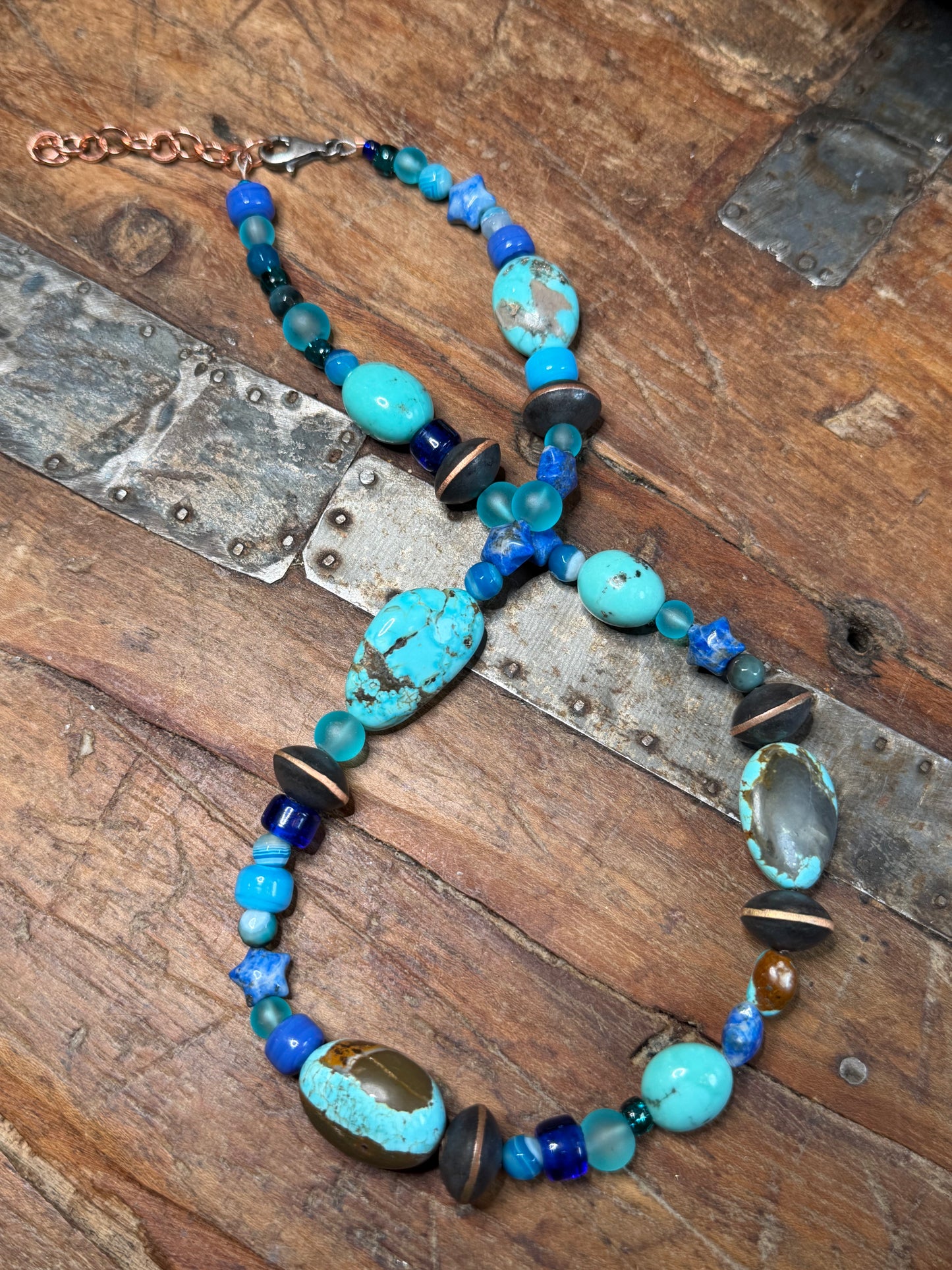 Stacy - Carnival Bead Necklace - 19.5" to 20-3/8" Long